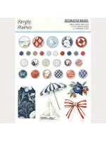 Simple Vintage Sand & Sea Decorative Brads (26931)