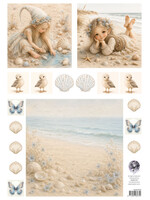 Fairybells combi knipvel voor pop-up en decoupage - strand beige B fairy ligt op strand