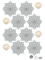 Fairybells combi knipvel voor pop-up en decoupage - schelpenbloemen blauw A