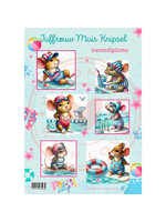 Juffrouw Muis Knipsel - Zwemdiploma