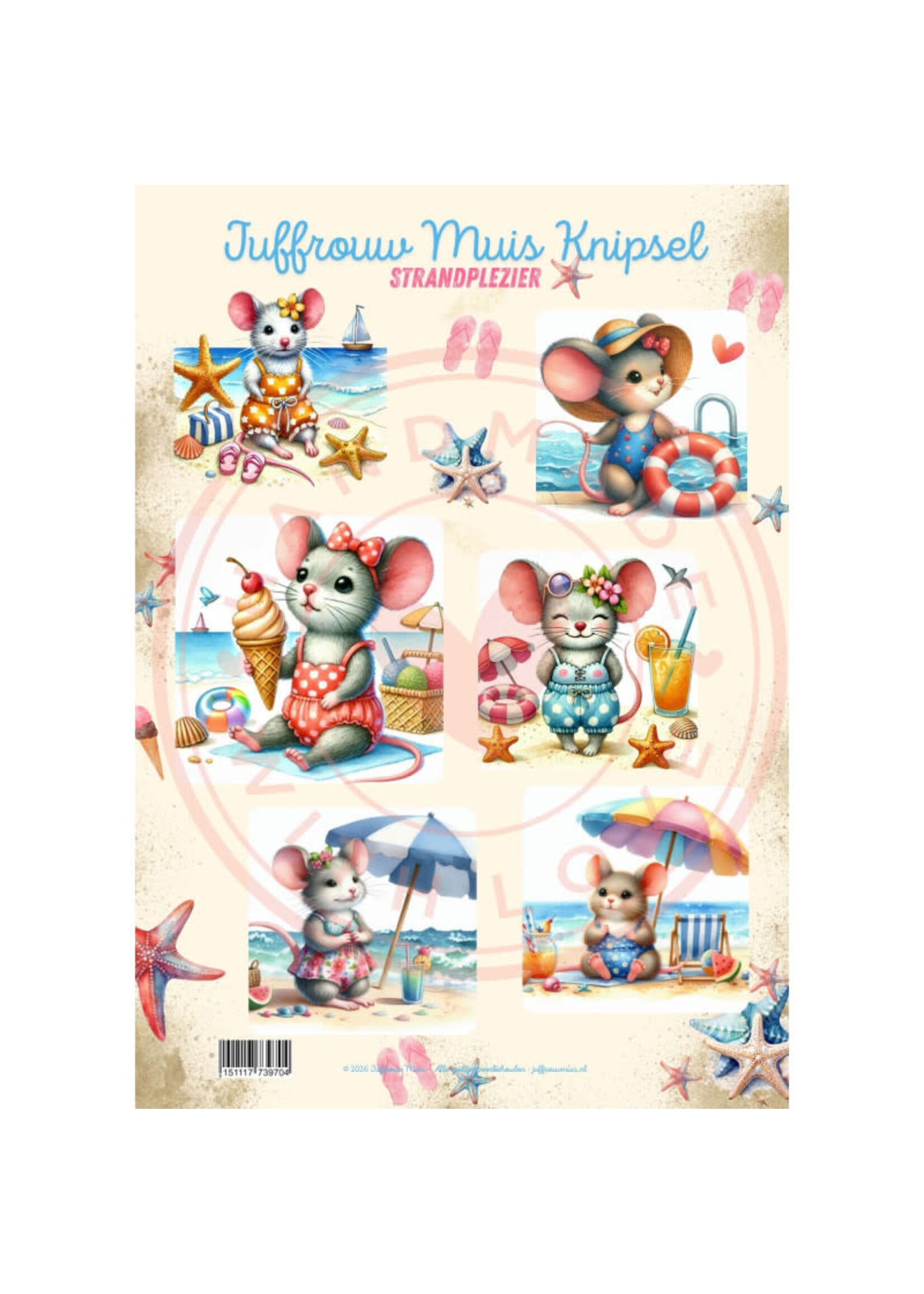 Juffrouw Muis Knipsel - Strandplezier