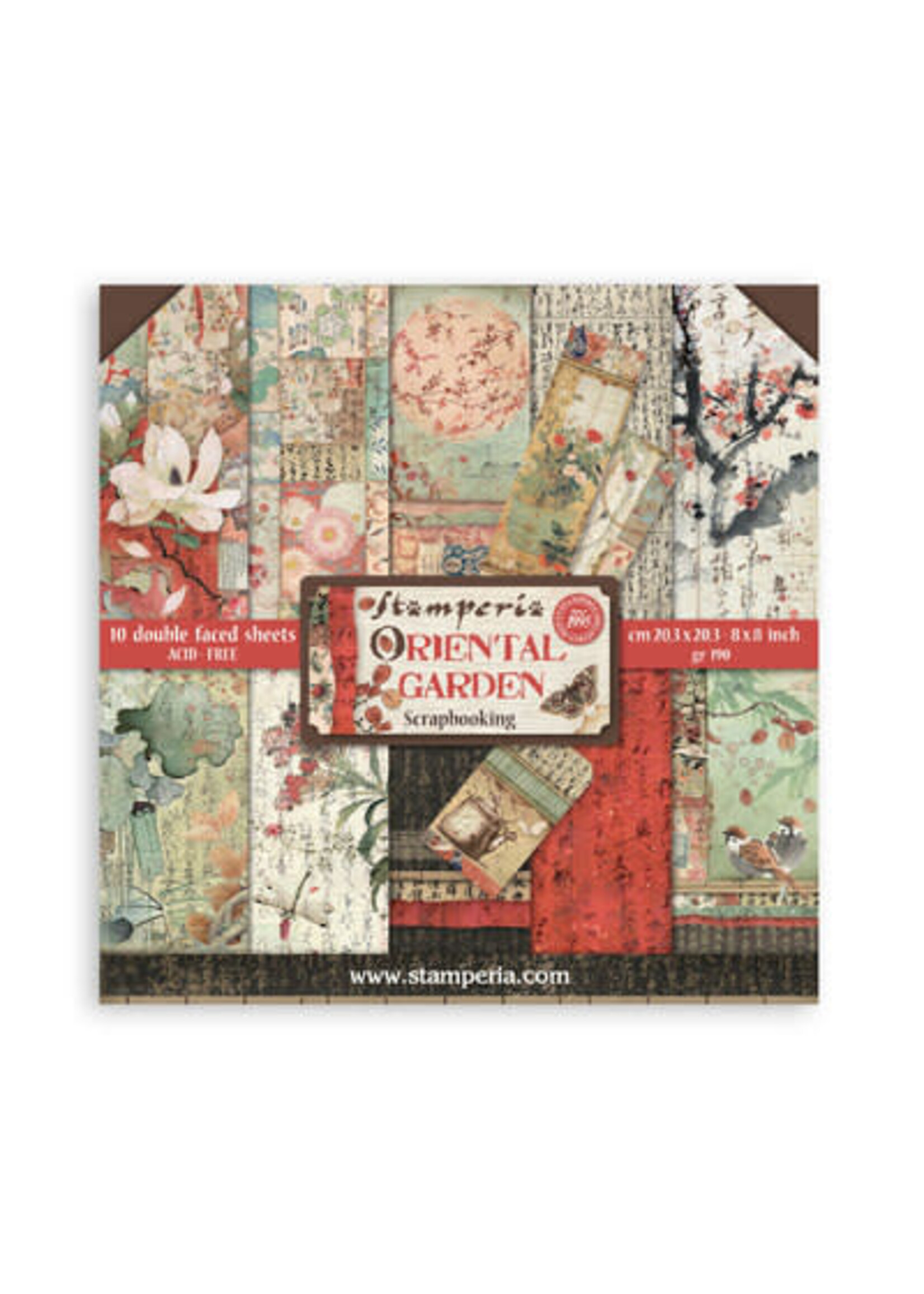 SBBS09 - Stamperia scrapbookingblok klein 20,3x20,3 cm – Oriental Garden