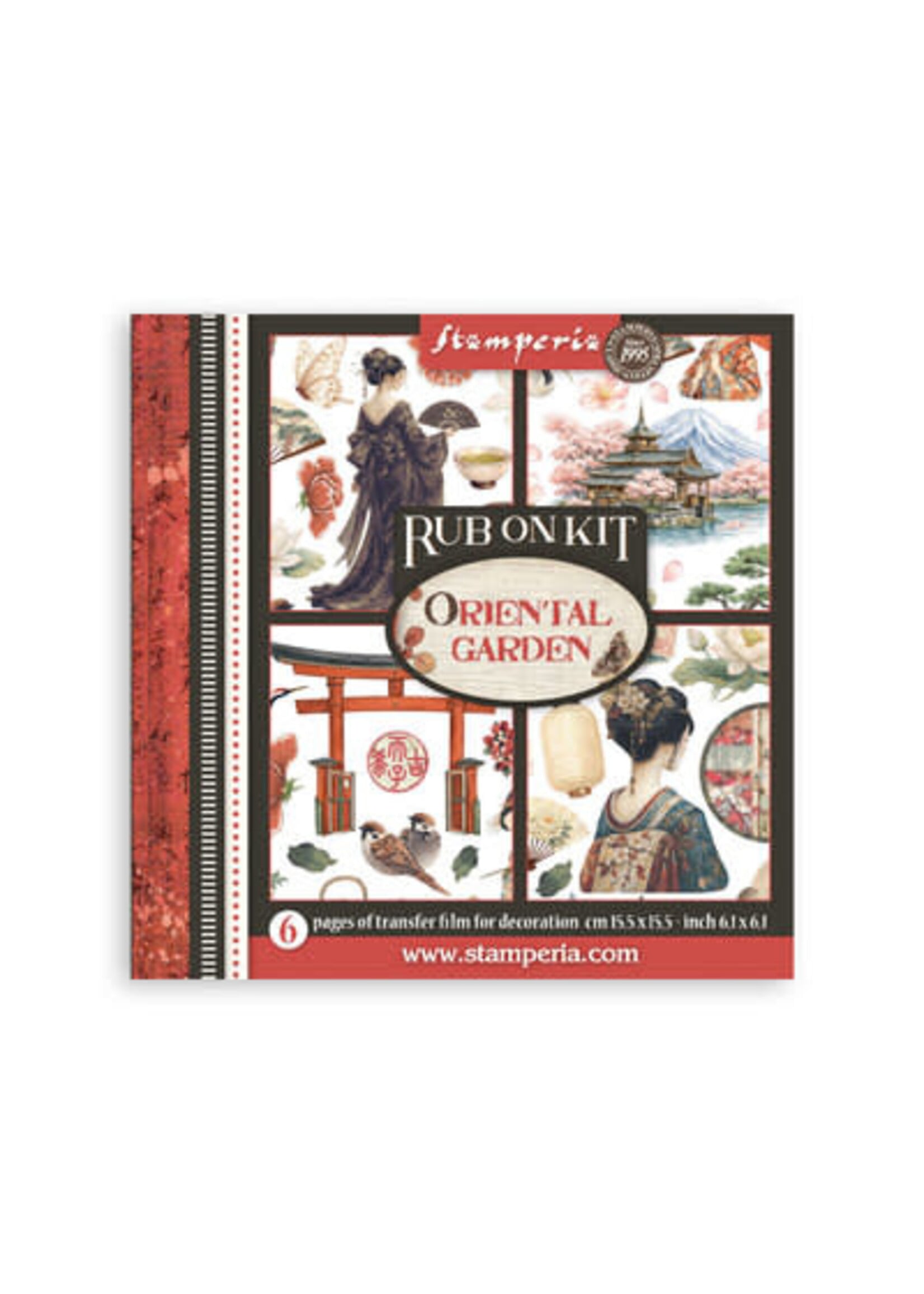 DFLRBX19 - Stamperia Rub-On set 6 vellen – Oriental Garden