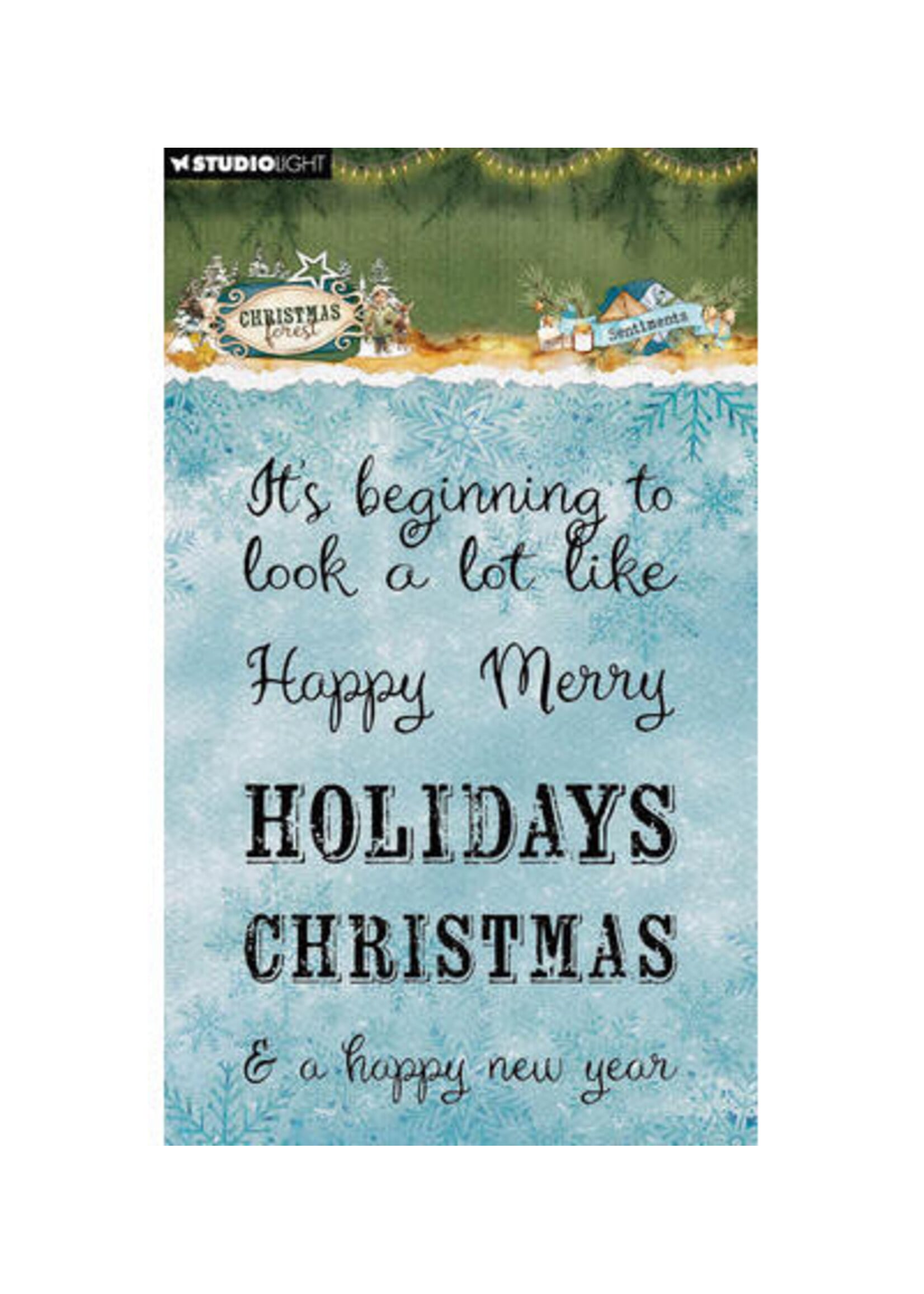 SL-CF-STAMP954 - StudioLight Clear Stamps – Sentiments Christmas Forest nr. 954