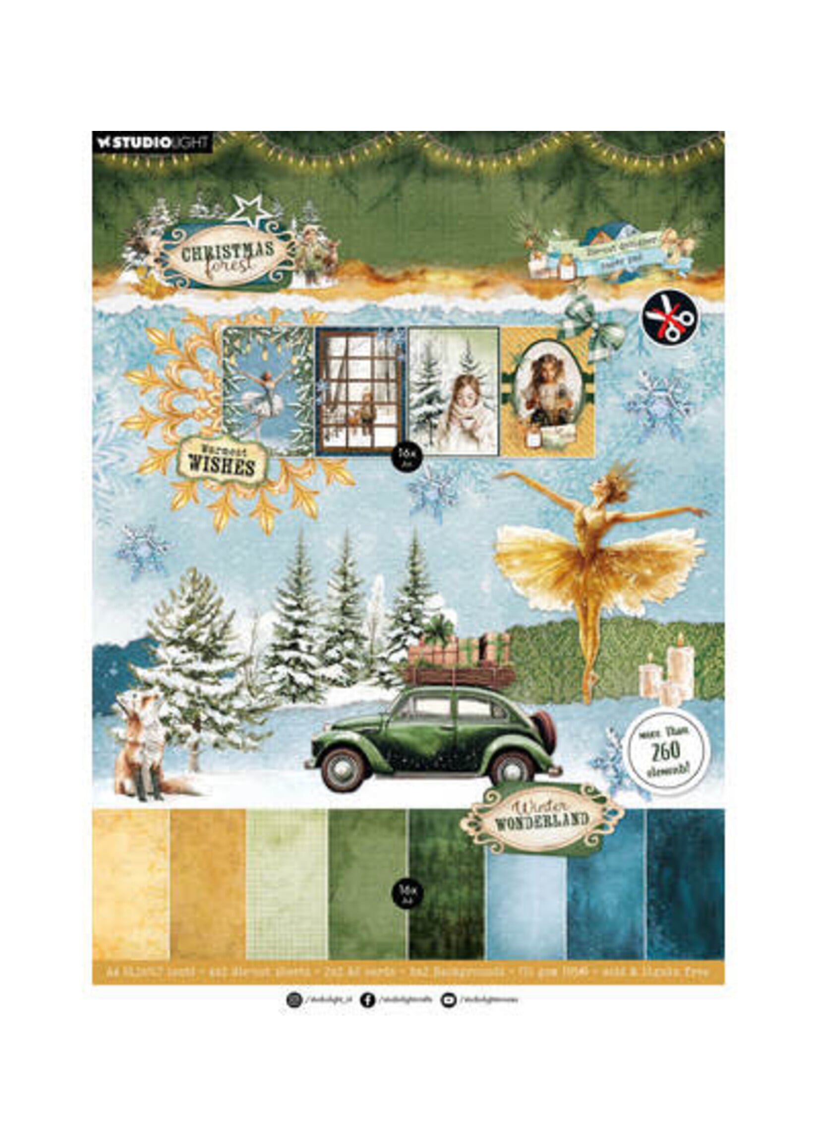 SL-CF-DCPP473 - StudioLight Die-Cut Designpapierblok – DIY Paper Christmas Forest nr. 473