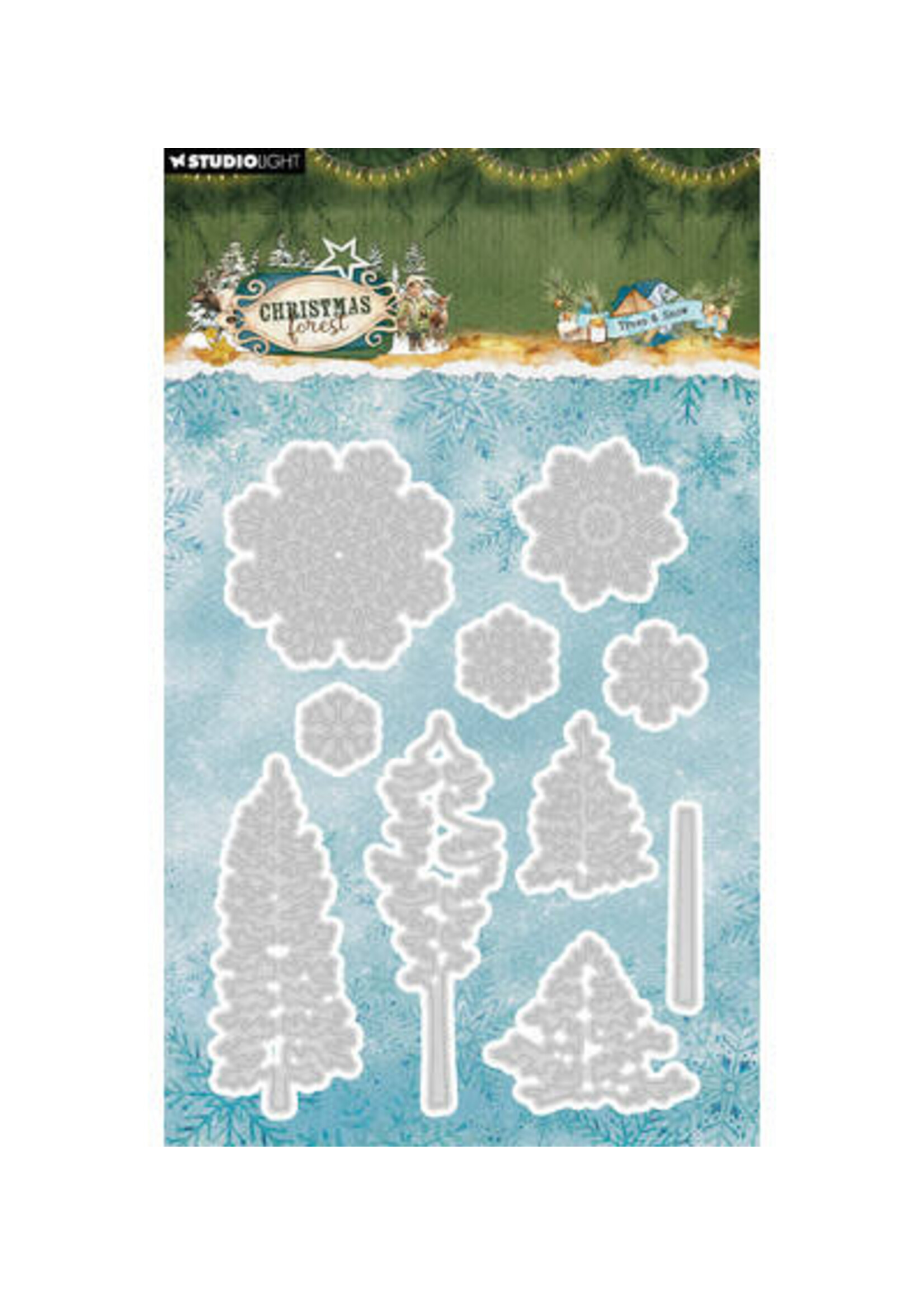 SL-CF-CD1113 - StudioLight Stansmallen – Trees and Snow Christmas Forest nr. 1113