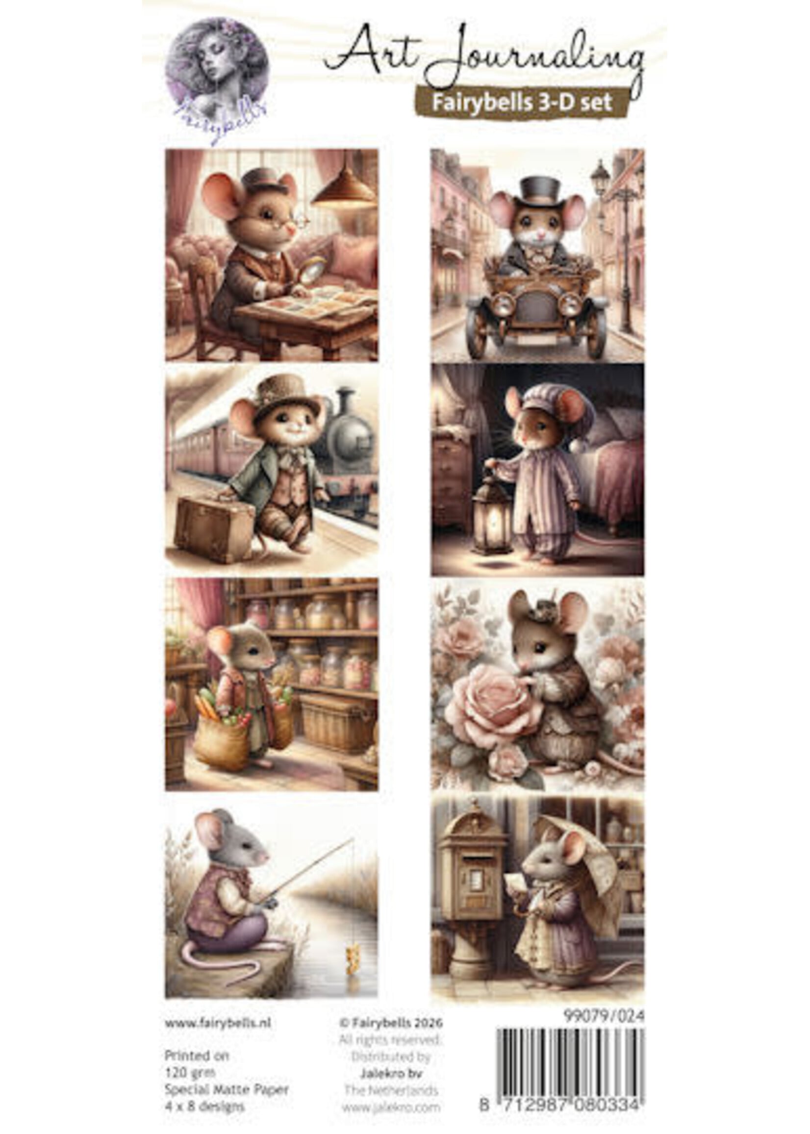 Fairybells 3-D setje Vintage muizen 2 # uitlevering start 10 juli