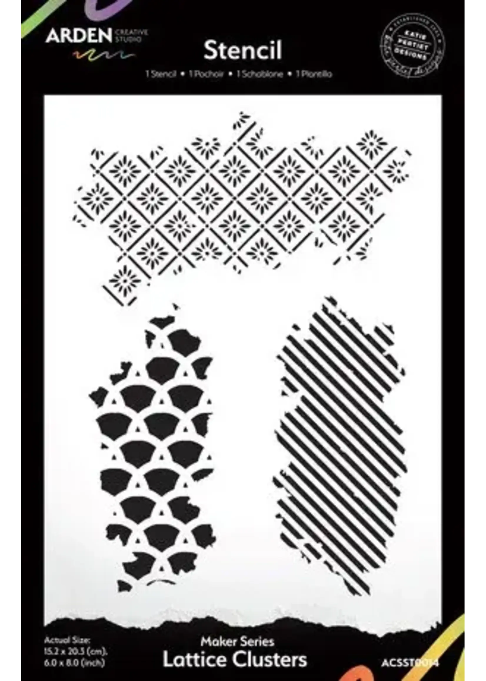 Maker Series 6x8 Inch Stencil Lattice Clusters by Katie Pertiet (ACSST0014)