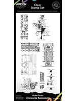 Maker Series 4x8 Inch Clear Stamp Set Chronicle Remnants by Katie Pertiet (ACSCS0031)