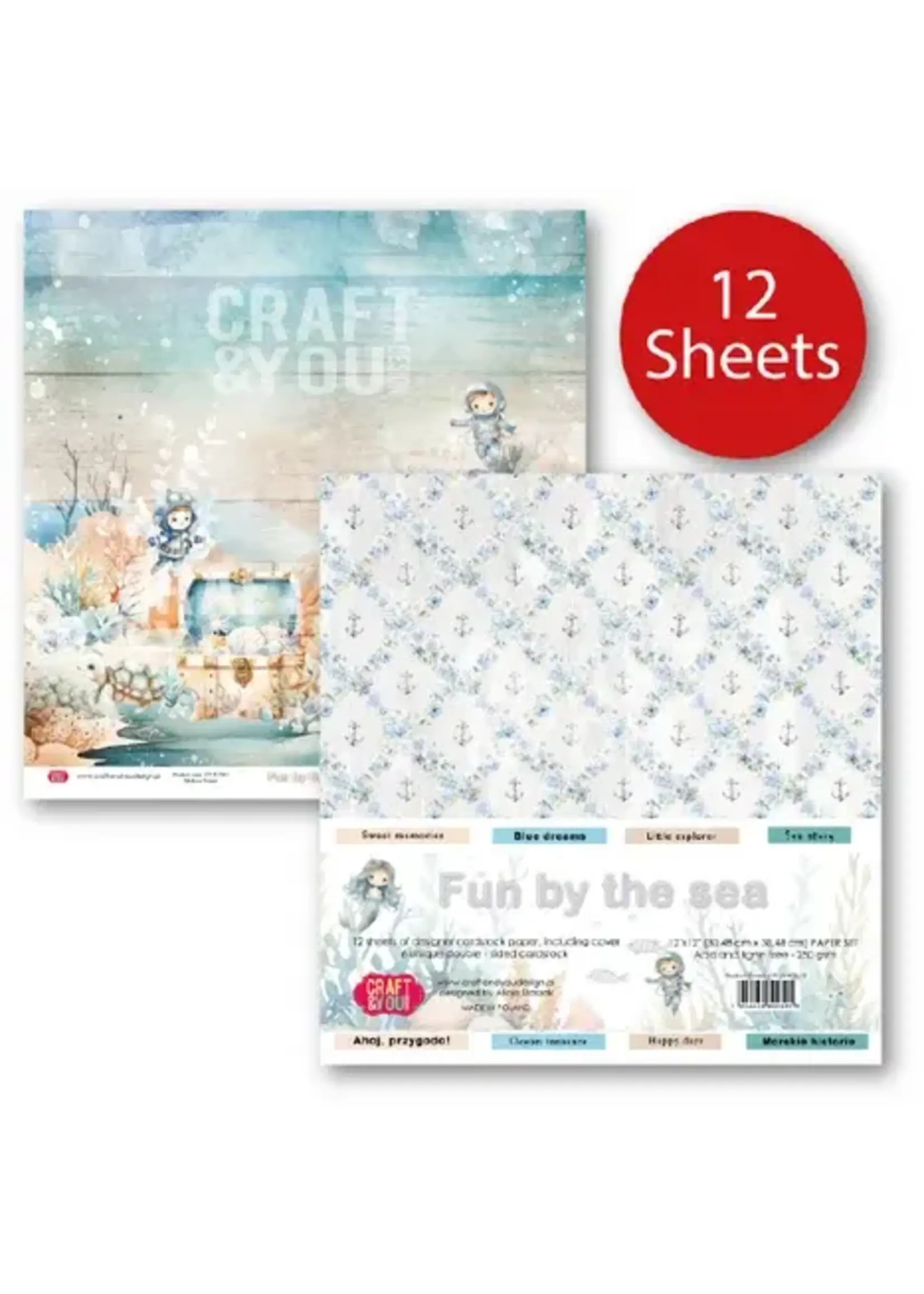 Fun by the Sea 12x12 Inch Paper Set 250gsm (12sheets) (CPS-FUN30-12)