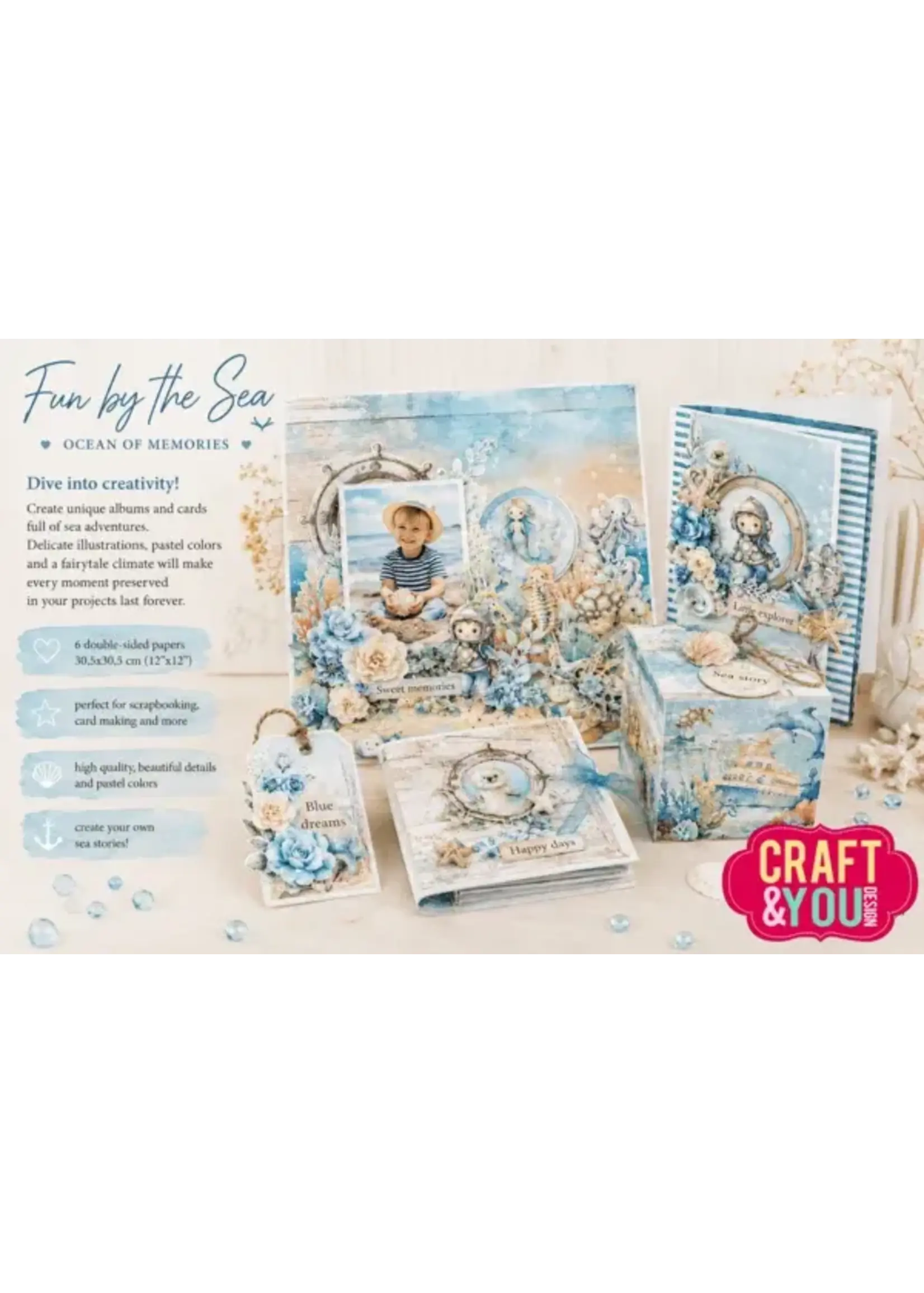 Fun by the Sea 12x12 Inch Paper Set 250gsm (12sheets) (CPS-FUN30-12)