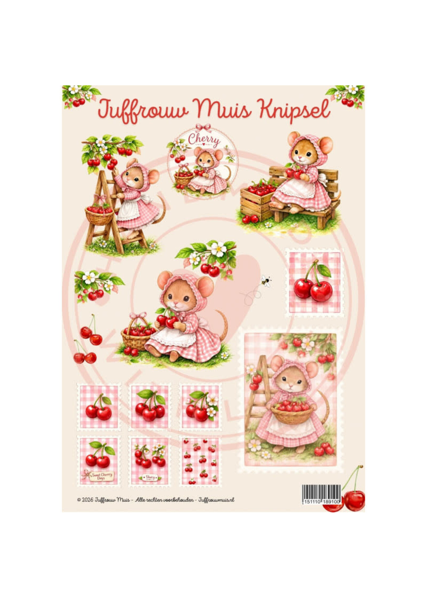 Juffrouw Muis Knipsel - Cherry