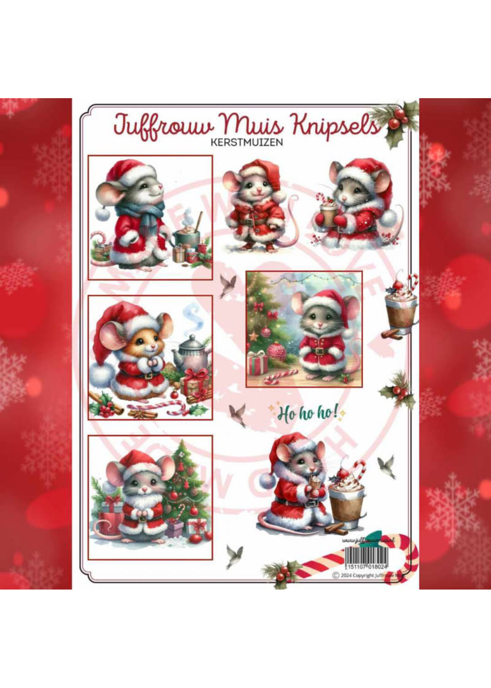 Juffrouw Muis Knipsel - Kerstmuizen