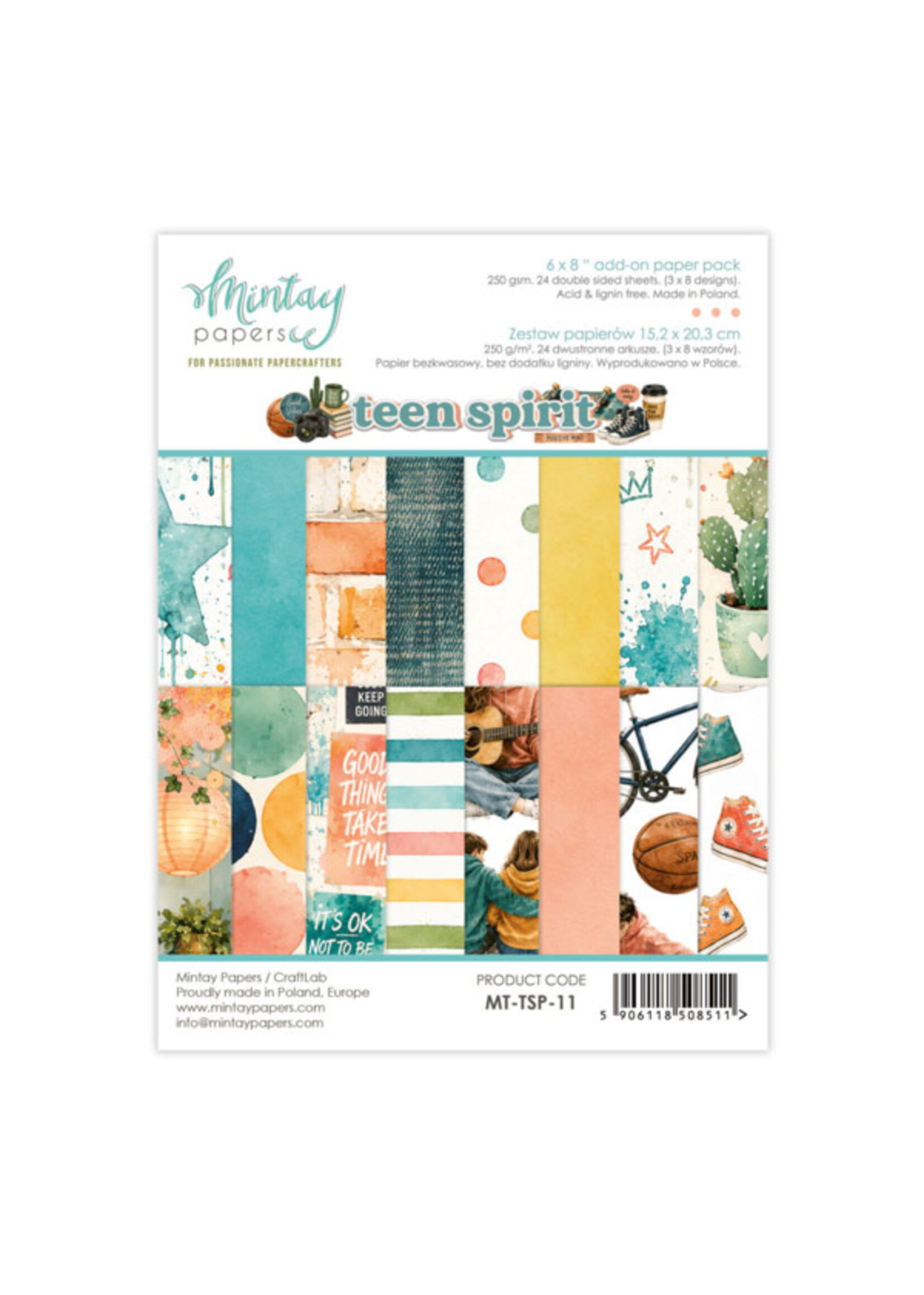 6 x 8 Add-On Papieren Set - Tiener Geest