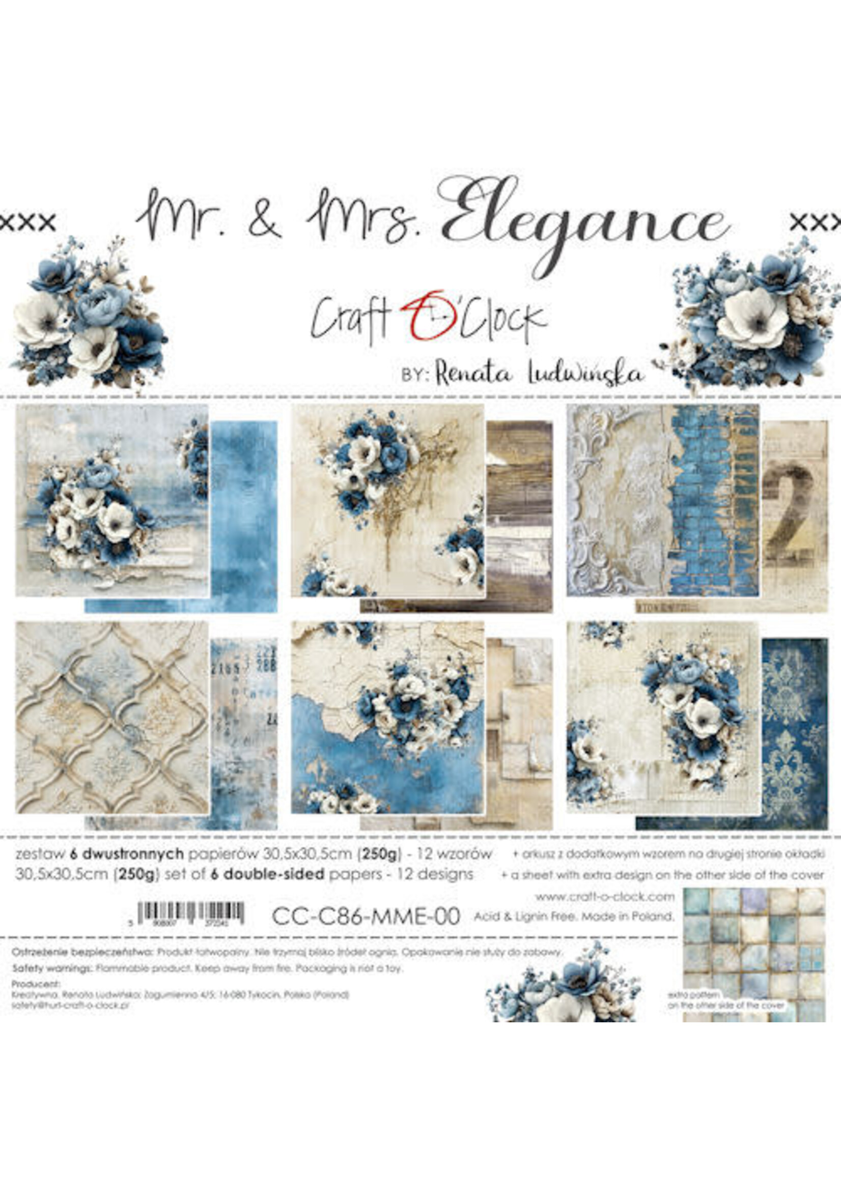 Pre-order only Paper Pack 30x30 cm Mr & Mrs Elegance