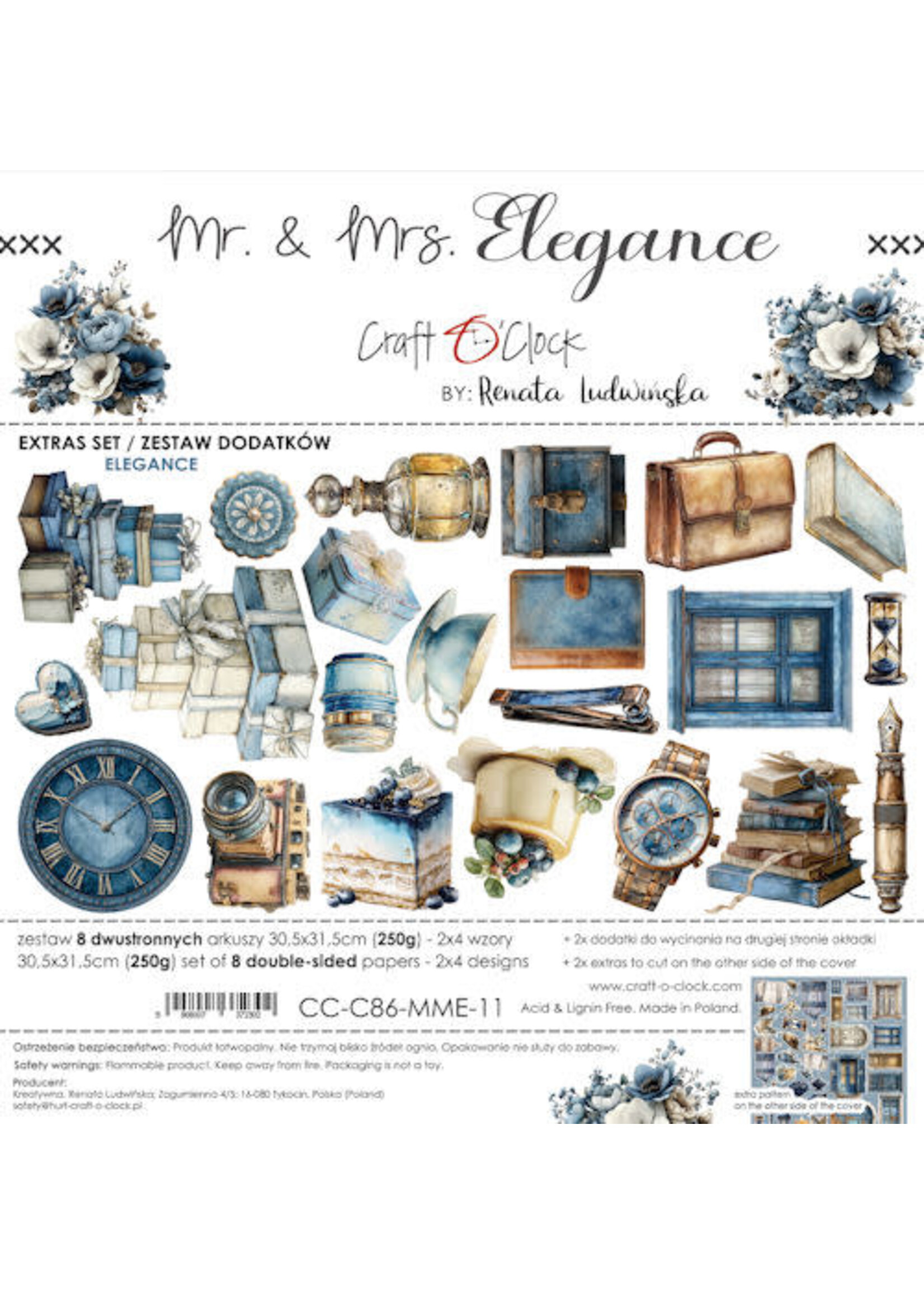 Craft O Clock Pre-order only Extras Set Elegance 30x30 cm Mr & Mrs Elegance
