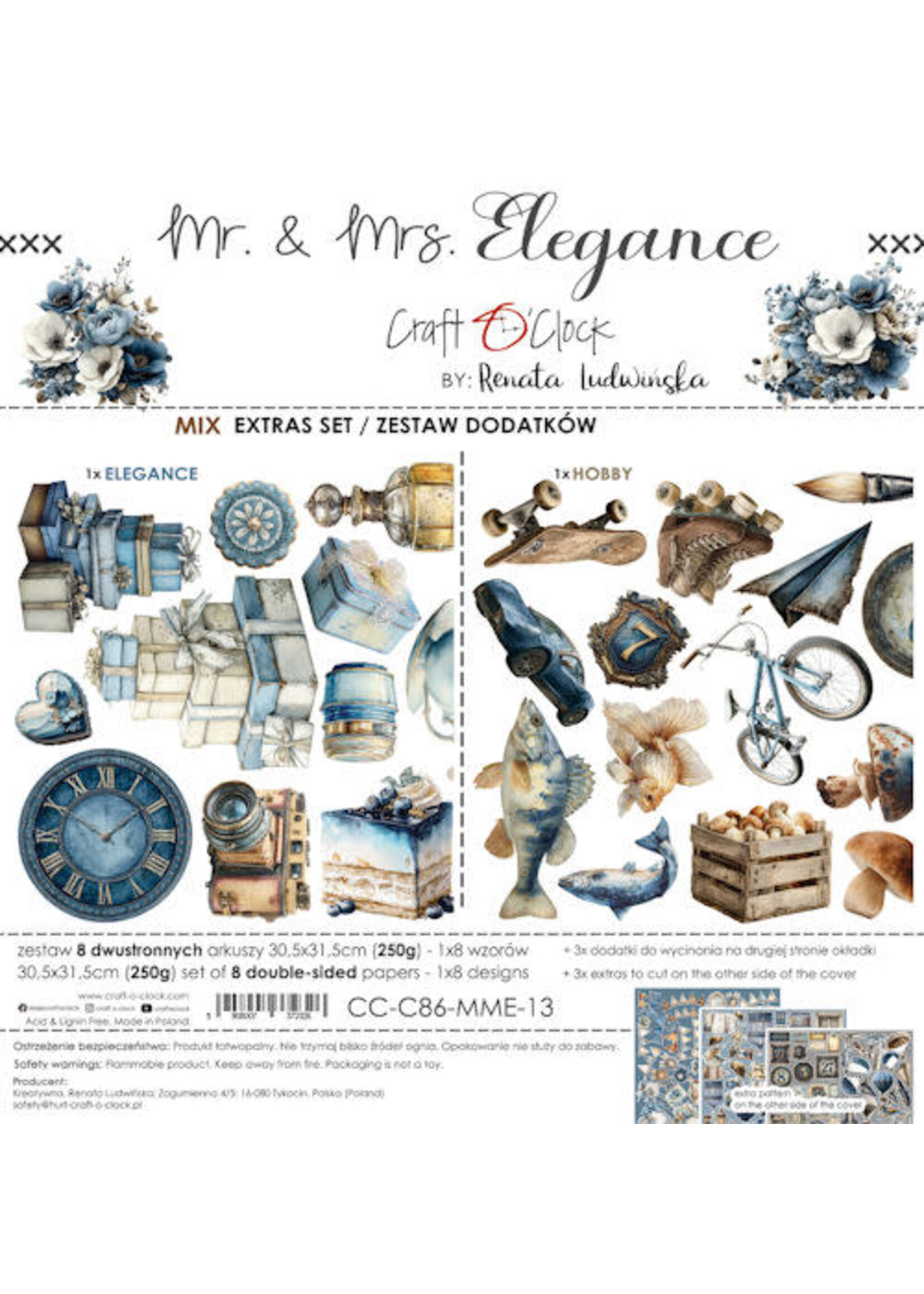 Craft O Clock Pre-order only Extras Set Mix 30x30 cm Mr & Mrs Elegance