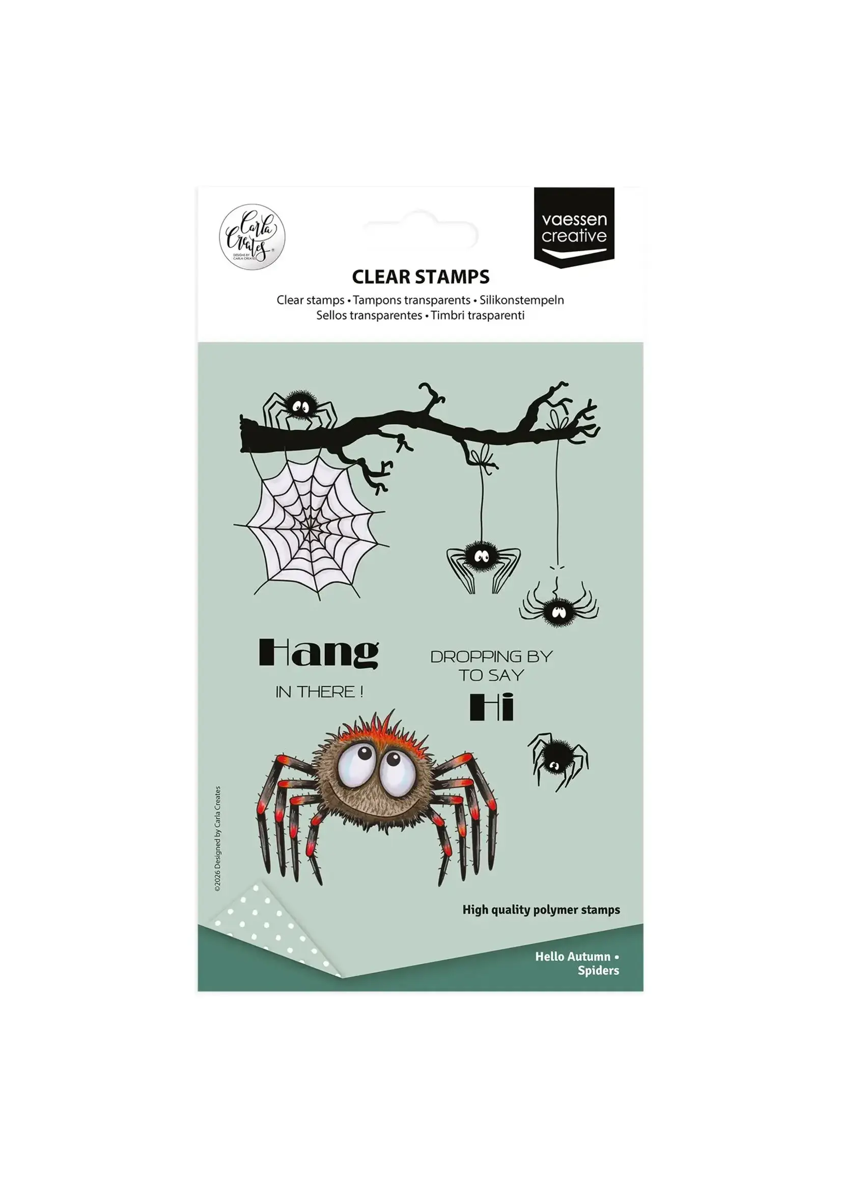 Vaessen Creative • Clear Stamps by Carla Creates Spiders 14st. Vaessen Creative CAR0506