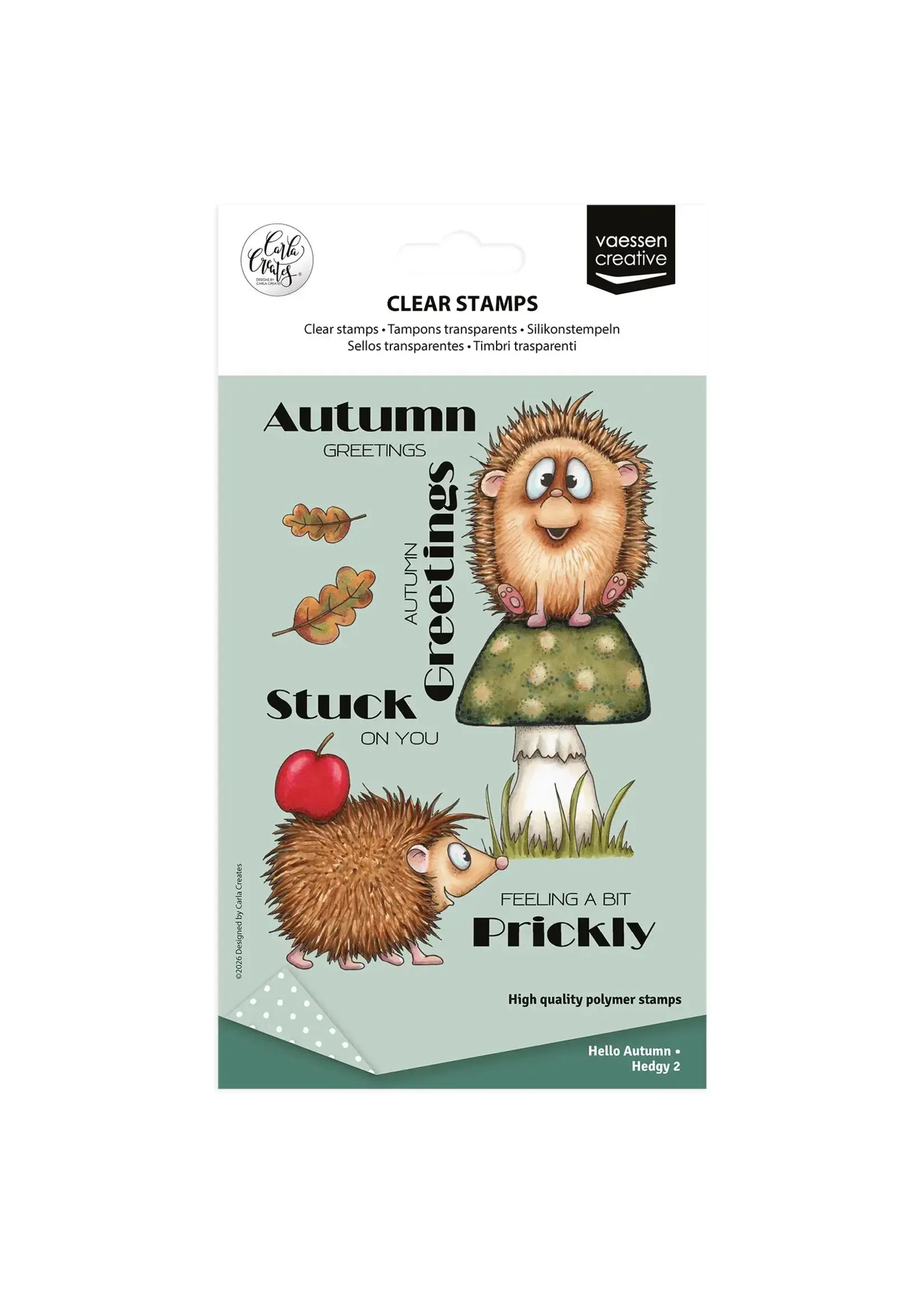 Vaessen Creative • Clear Stamps by Carla Creates Hedgy 2 15st. Vaessen Creative CAR0503