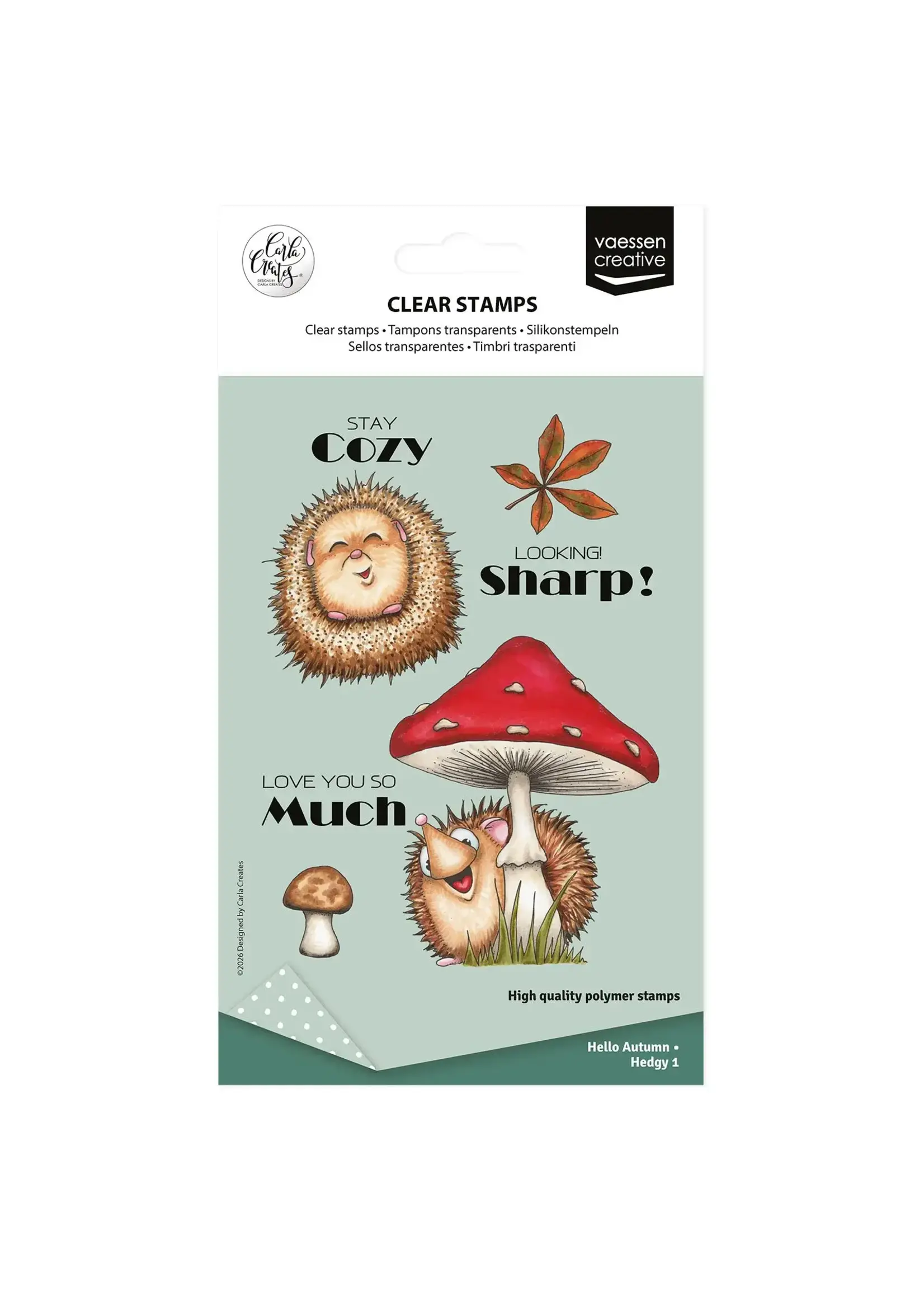 Vaessen Creative • Clear Stamps by Carla Creates Hedgy 1 13st. Vaessen Creative CAR0502