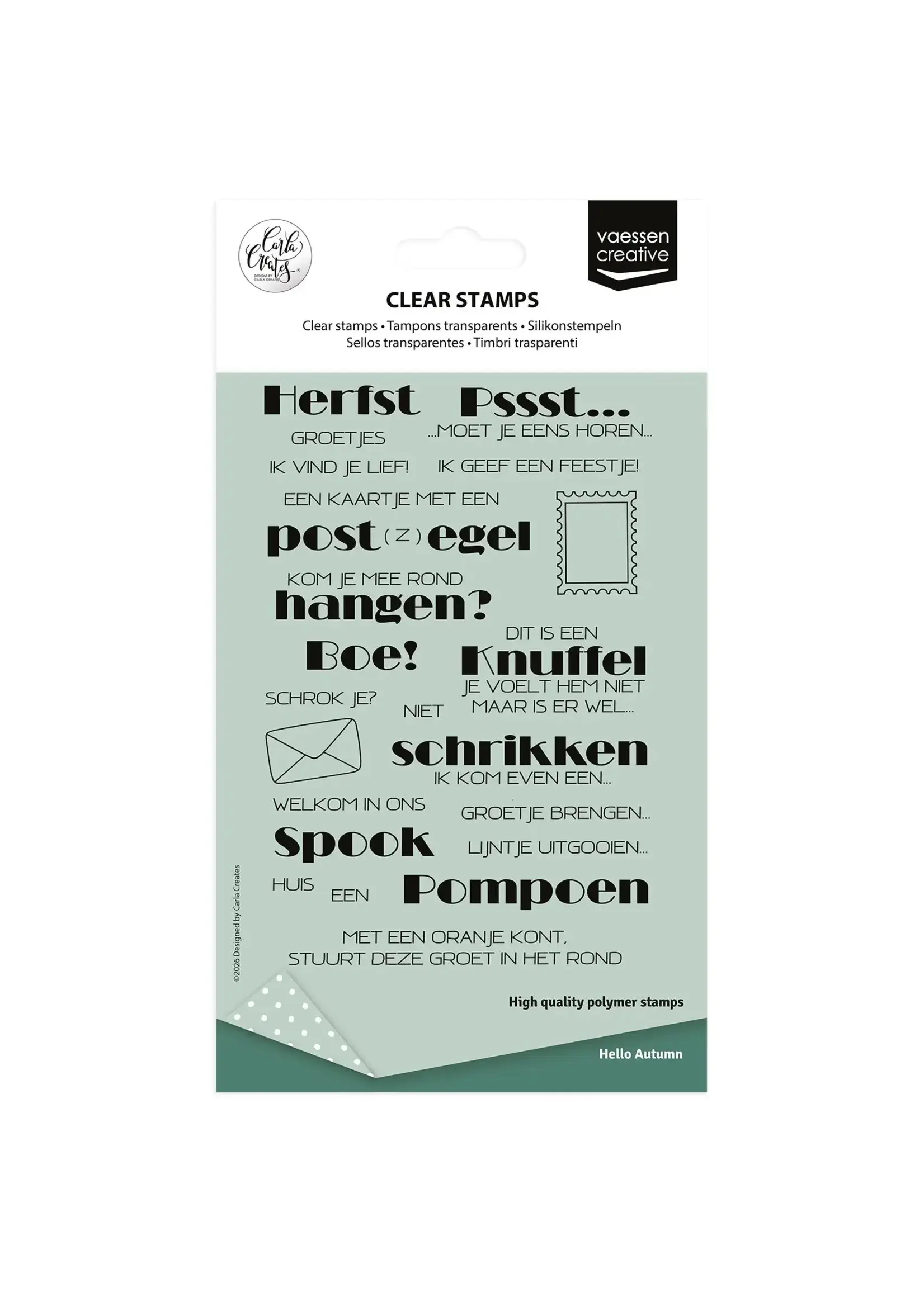 Vaessen Creative • Clear Stamps by Carla Creates Hello Autumn 29st. Vaessen Creative CAR0508