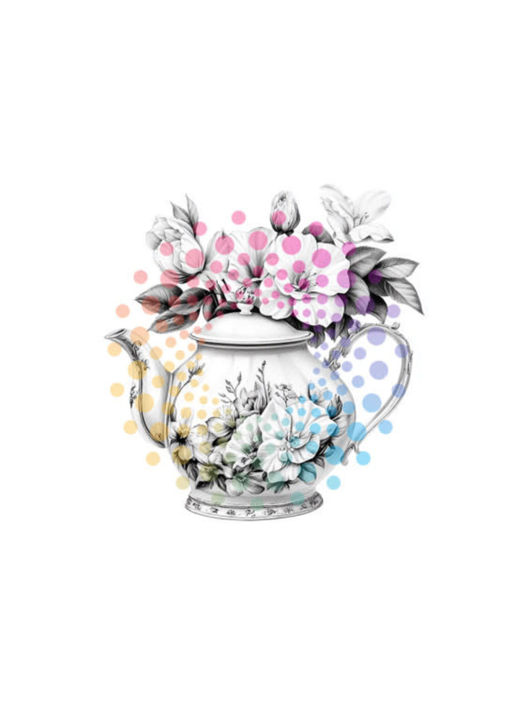 Theetijd vol Bloemen | Kleurboek voor Volwassenen