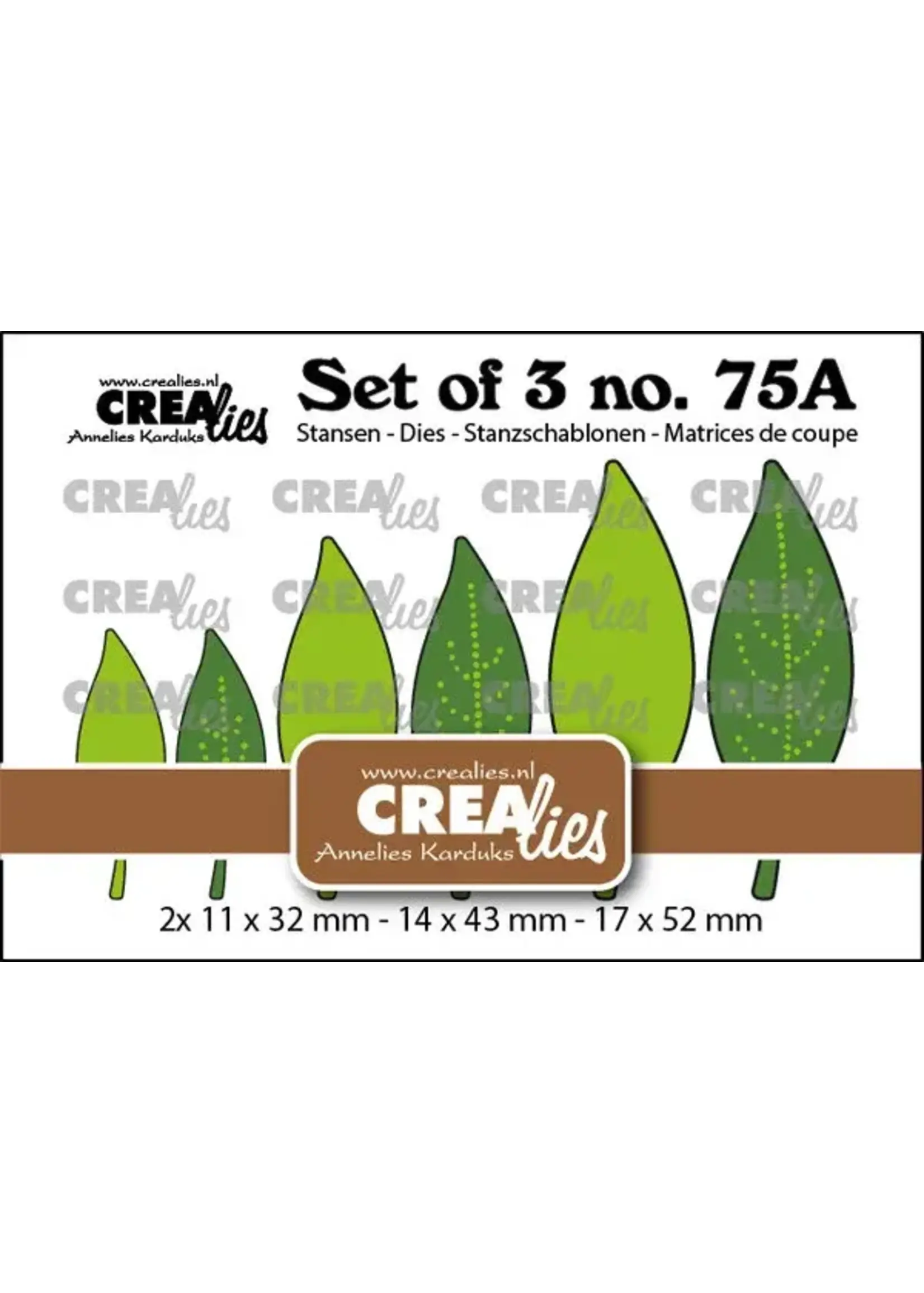 Set of 3 Stansen No. 75a Dichte Bladeren 21 Met/Zonder Stippen (Spiegelbeeld) (CLSet75a)
