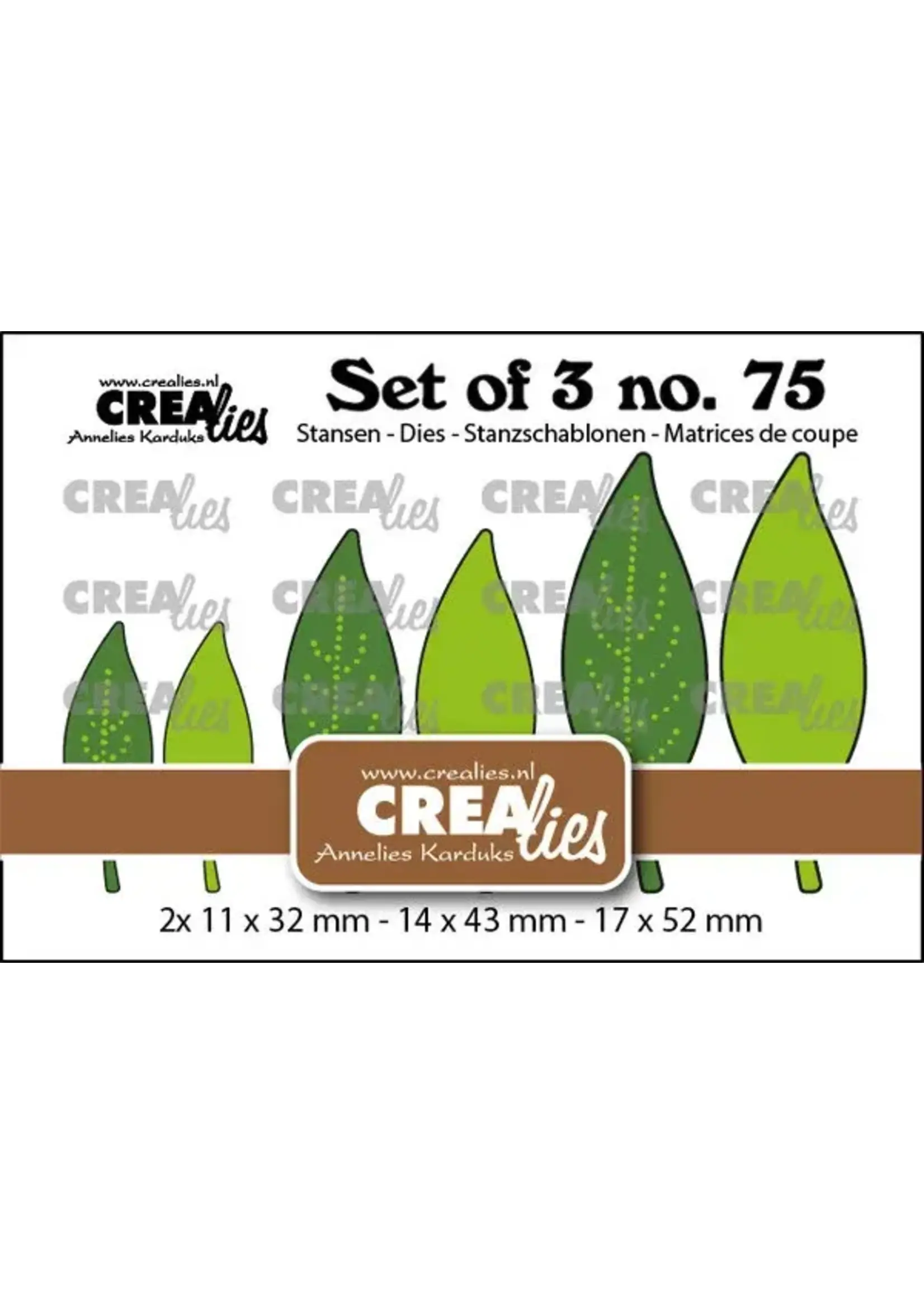 Set of 3 Stansen No. 75 Dichte Bladeren 21 Met/Zonder Stippen (CLSet75)