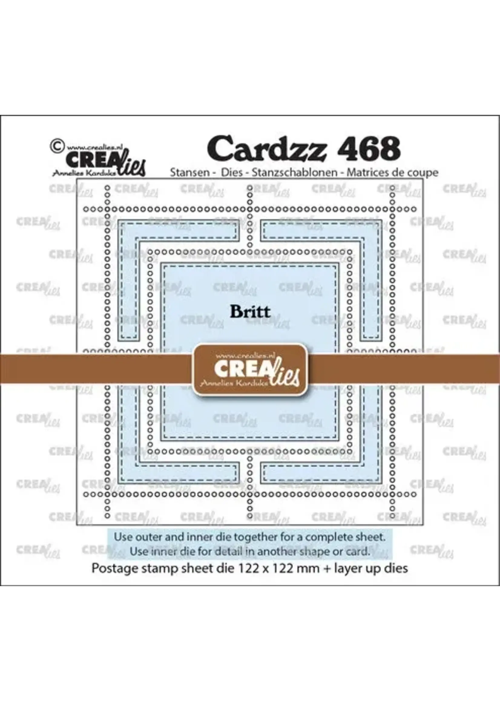 Cardzz Stansen Postzegelvel Britt (vierkant met vierkant) (CLCZ468)