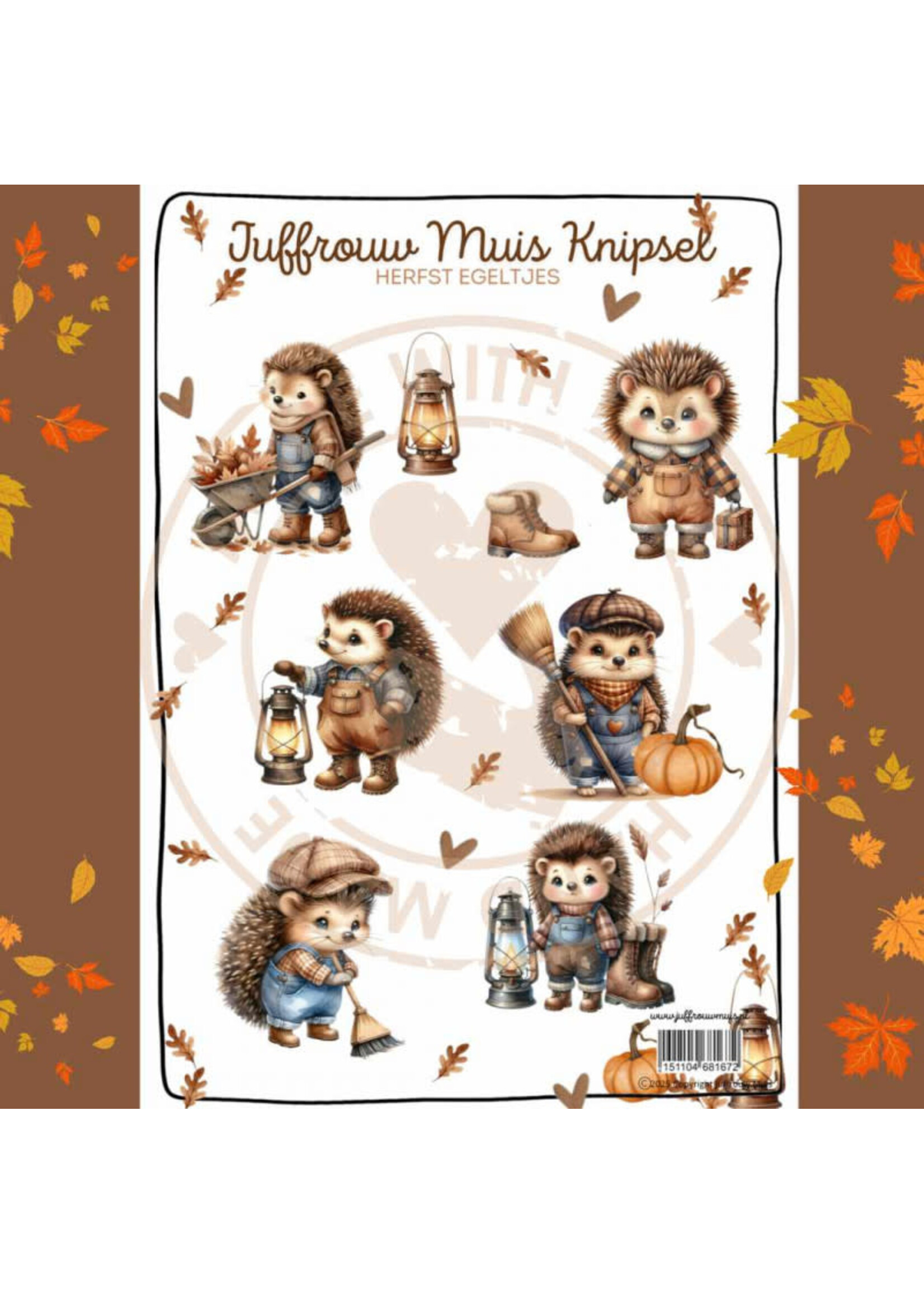 Juffrouw Muis Knipsel - Herfst Egeltjes