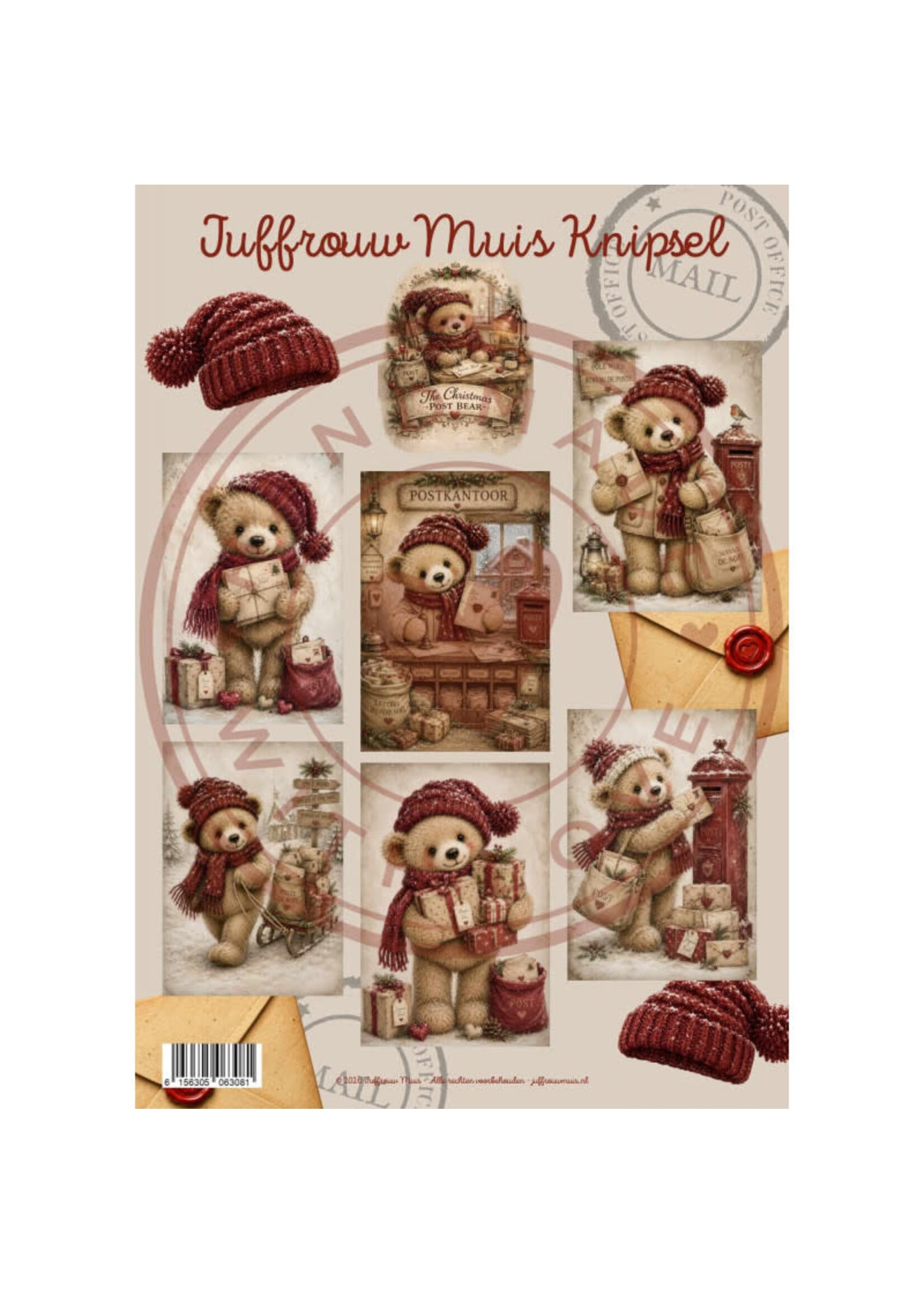 Juffrouw Muis Knipsel - The Christmas Post Bear