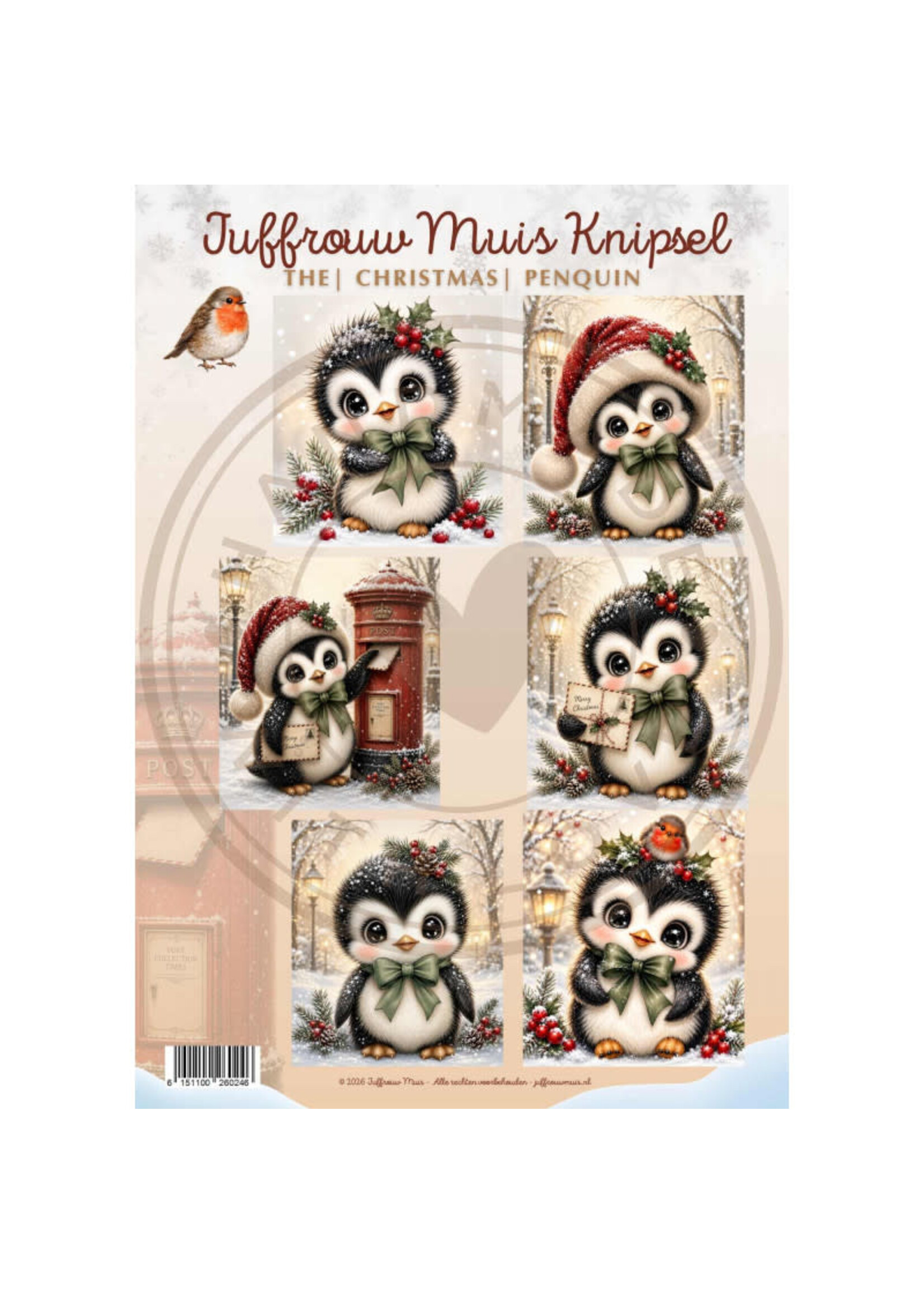 Juffrouw Muis Knipsel - The Christmas Penquin