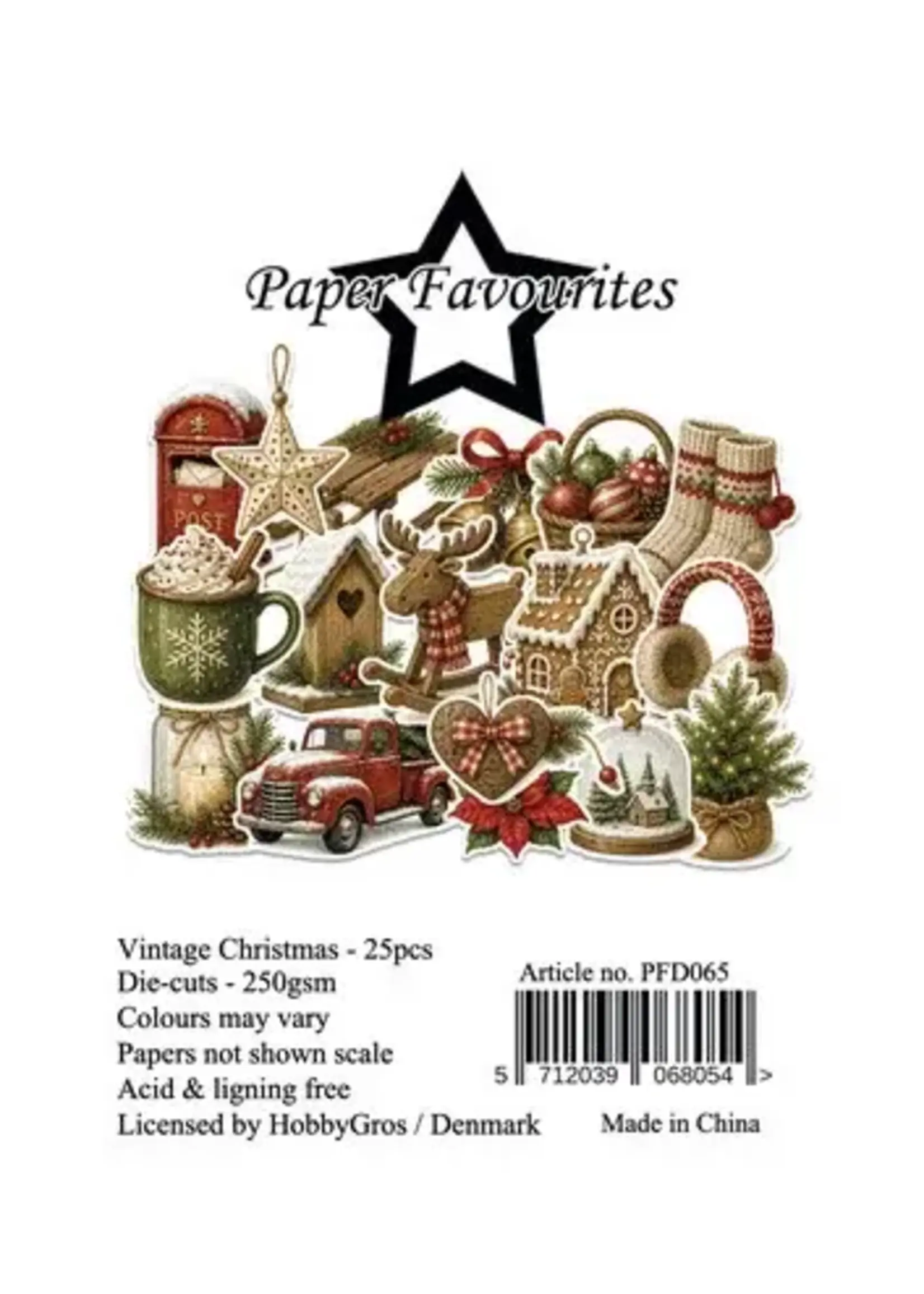 Die-Cuts A7 Vintage Christmas (25pcs) (PFD065)