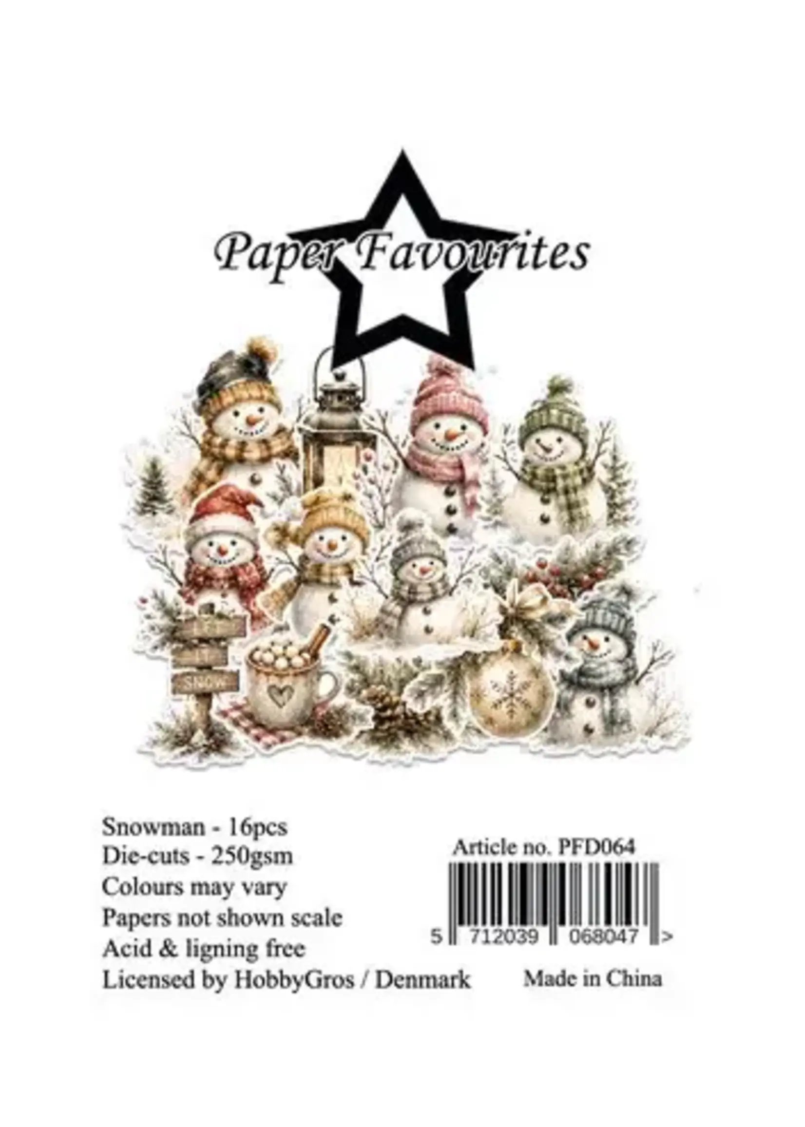 Die-Cuts A7 Snowman (16pcs) (PFD064)