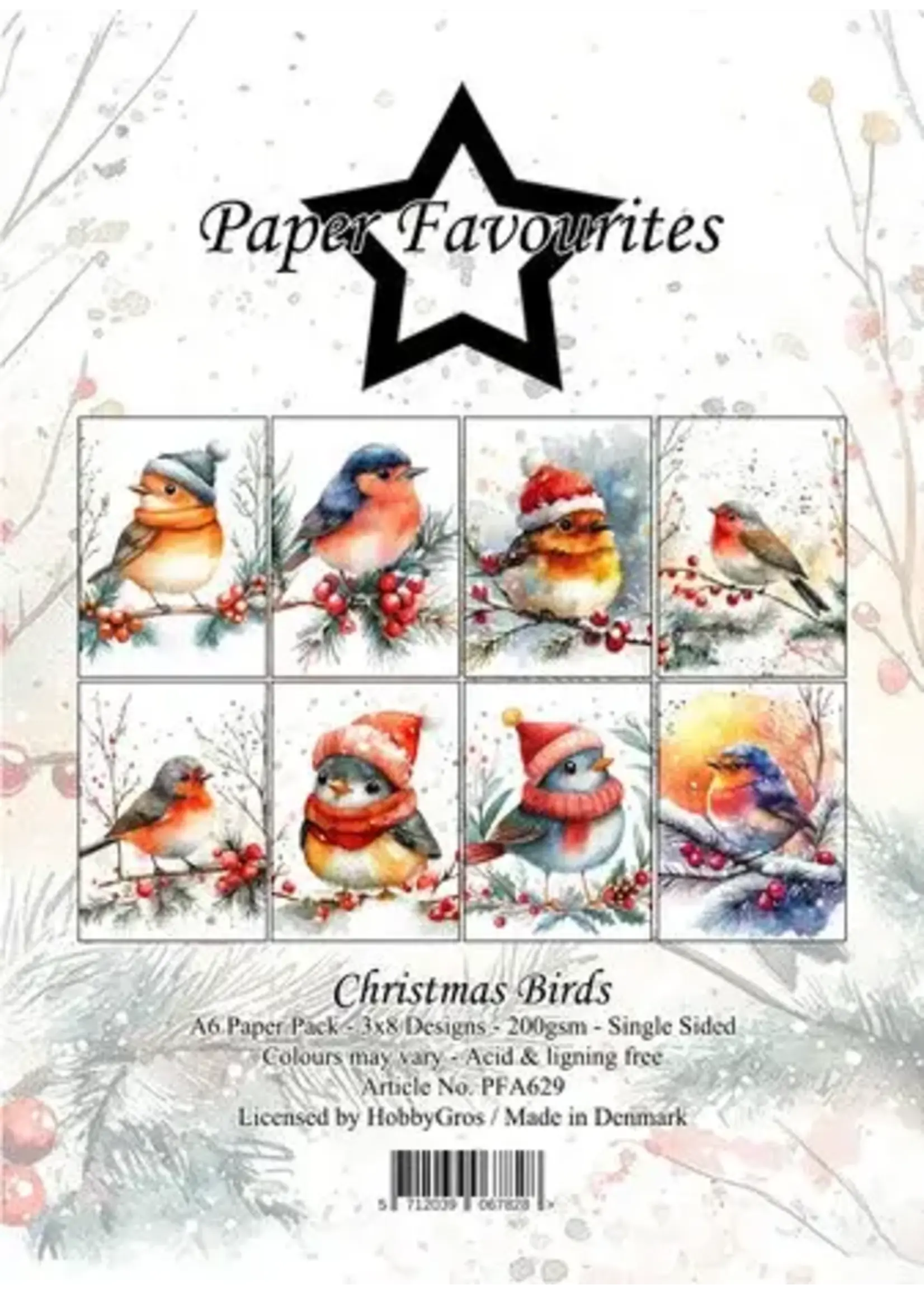 Christmas Birds A6 Paper Pack (PFA629)