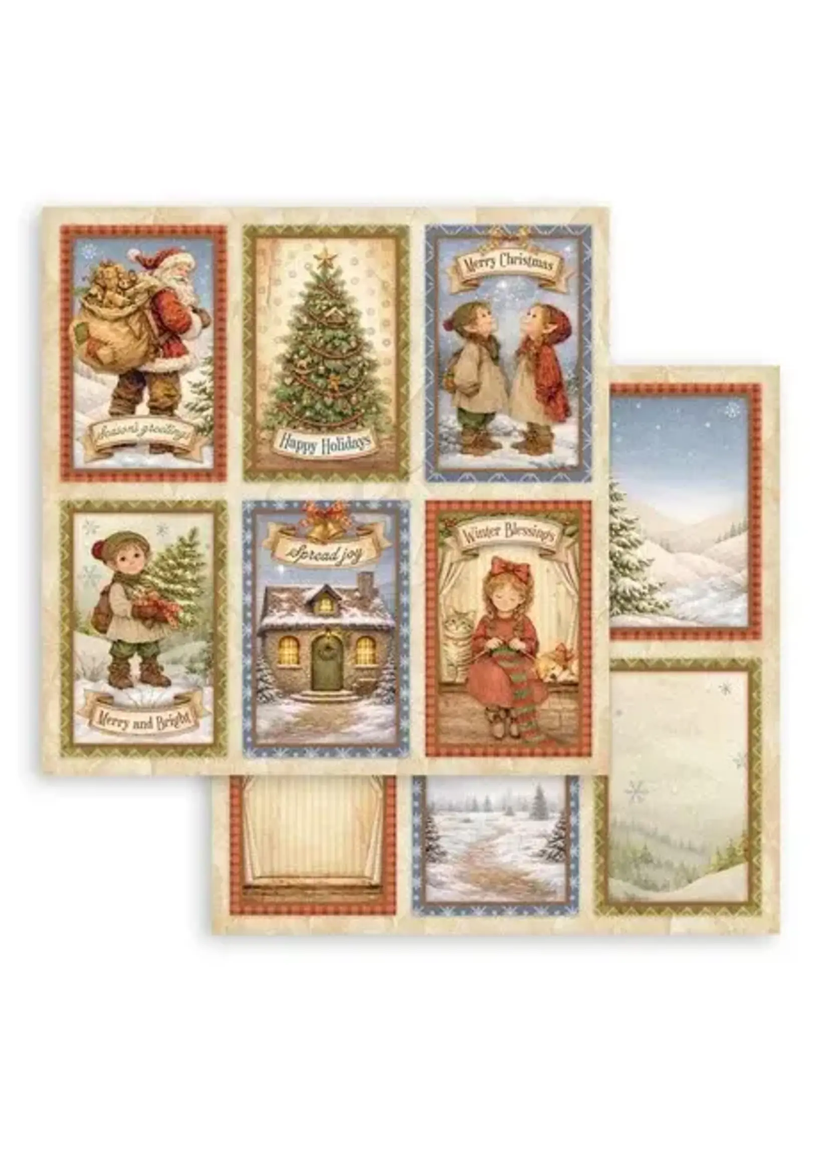 Silent Night 12x12 Inch Paper Sheet 6 Cards (1pcs) (SBB1166)