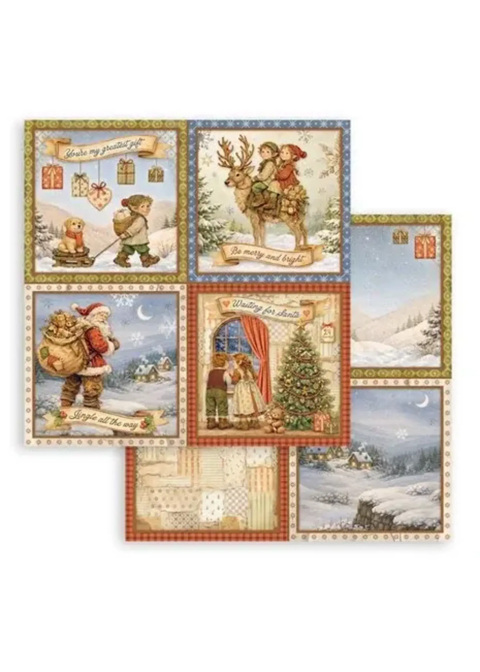 Silent Night 12x12 Inch Paper Sheet 4 Cards (10pcs) (SBB1168)