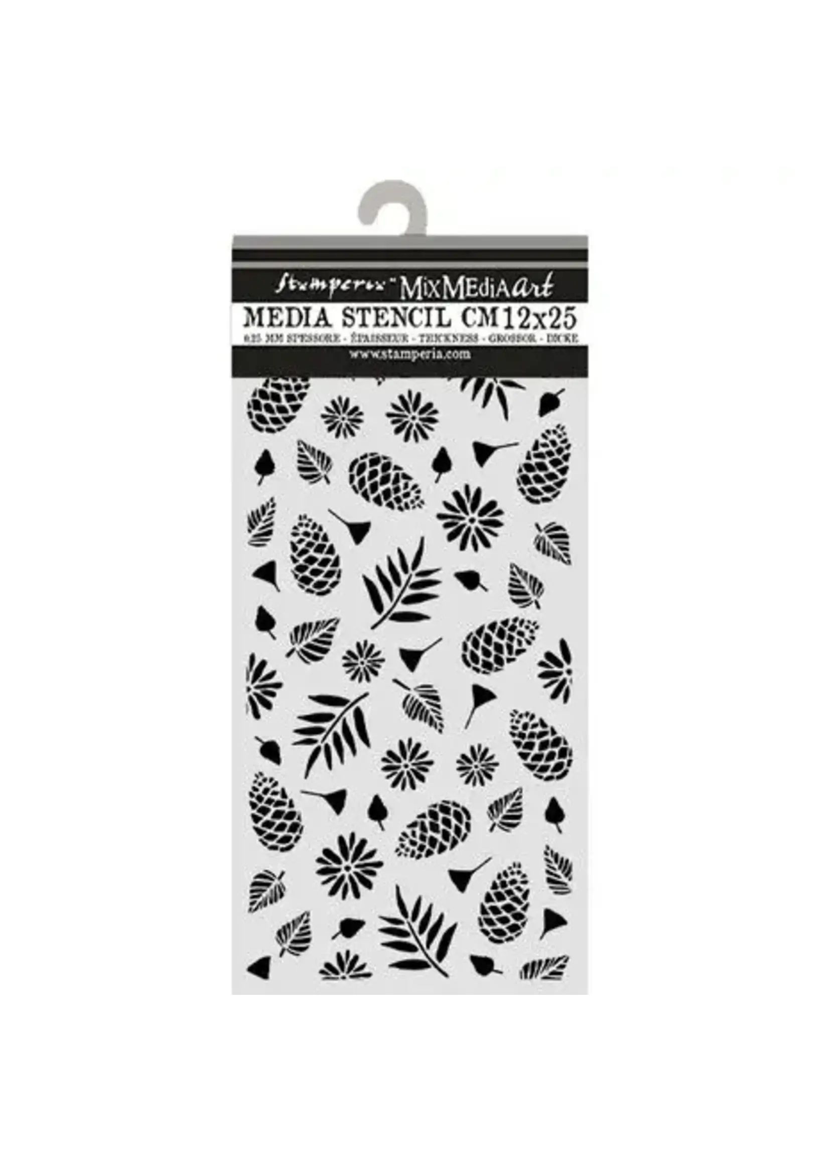 Thick Stencils 12x25cm Christmas Pinecones Pattern (KSTDL171)