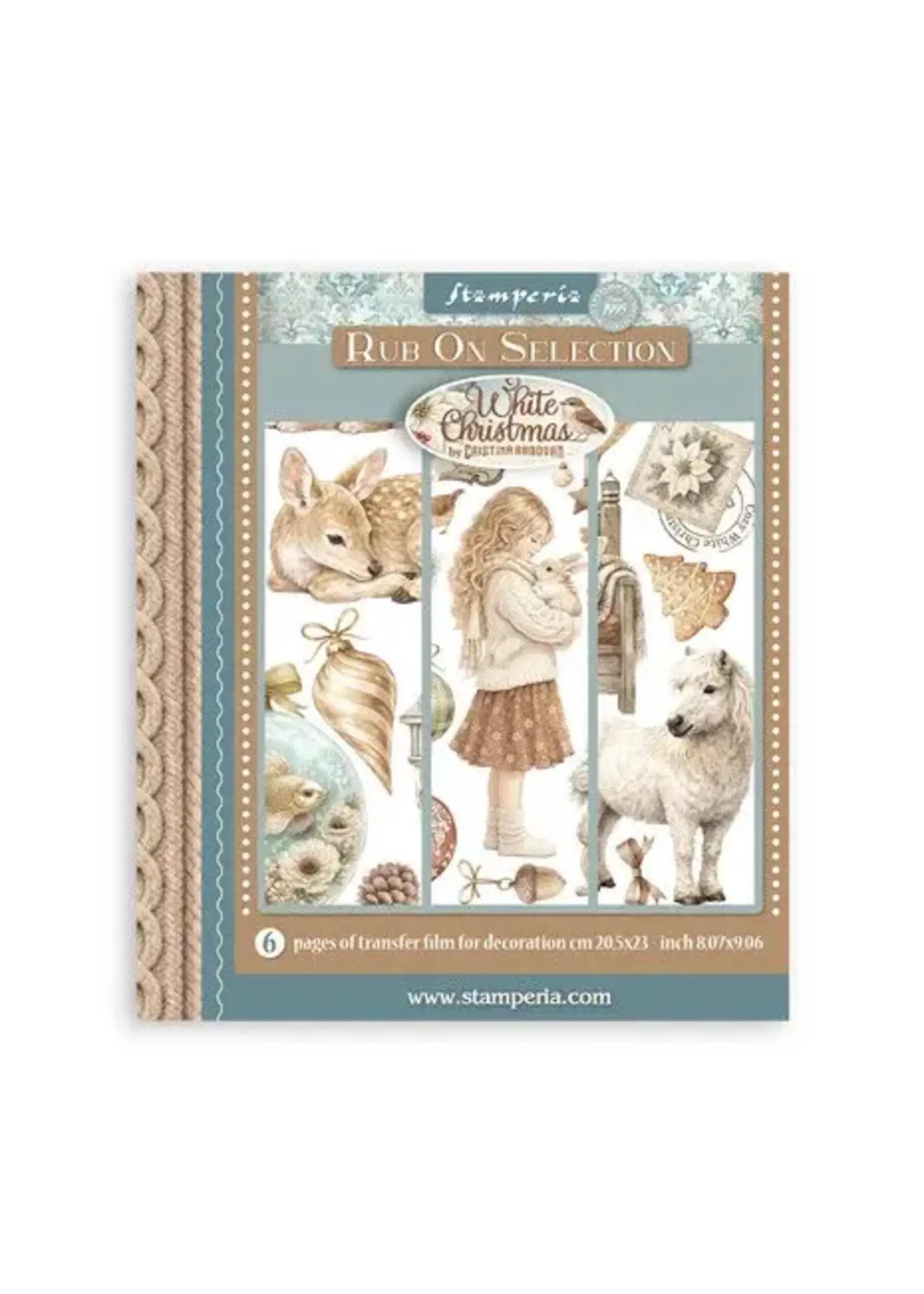 White Christmas Rub-On 20,5x23cm Assortment (6pcs) by Cristina Radovan (DFLRBXG13)
