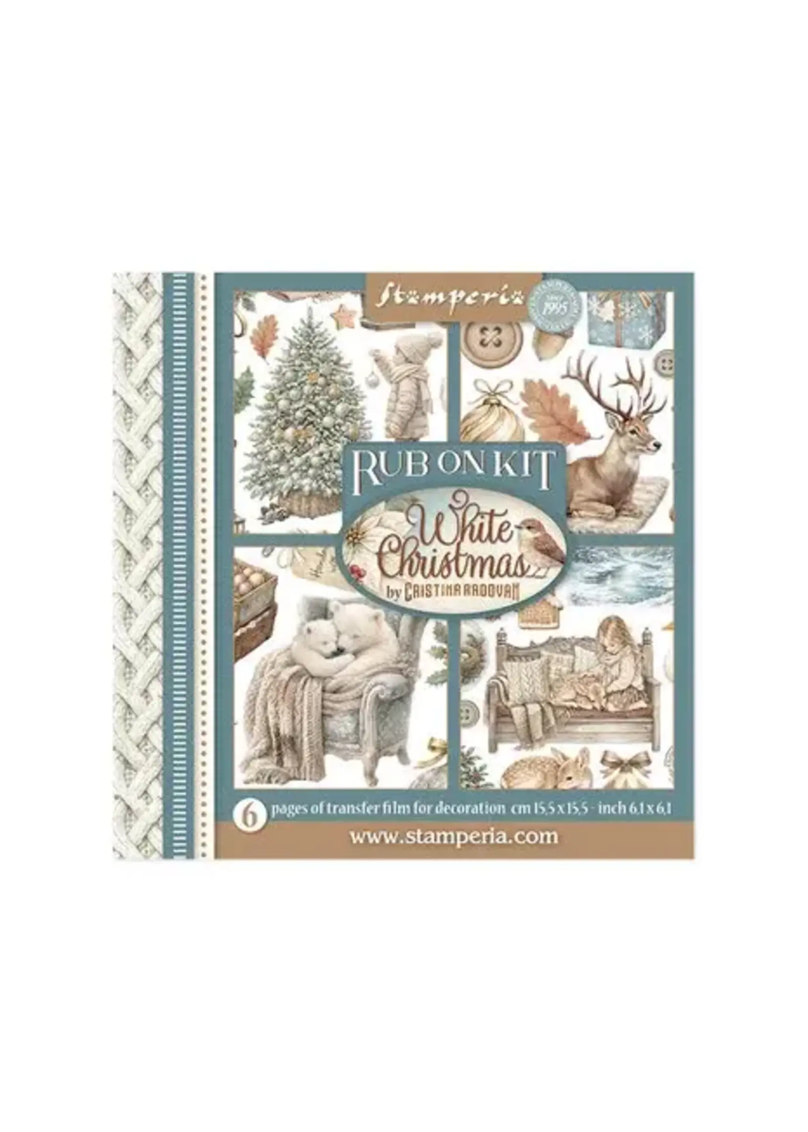 White Christmas Rub-On 15,5x15x5cm Assortment (6pcs) by Cristina Radovan (DFLRBX21)