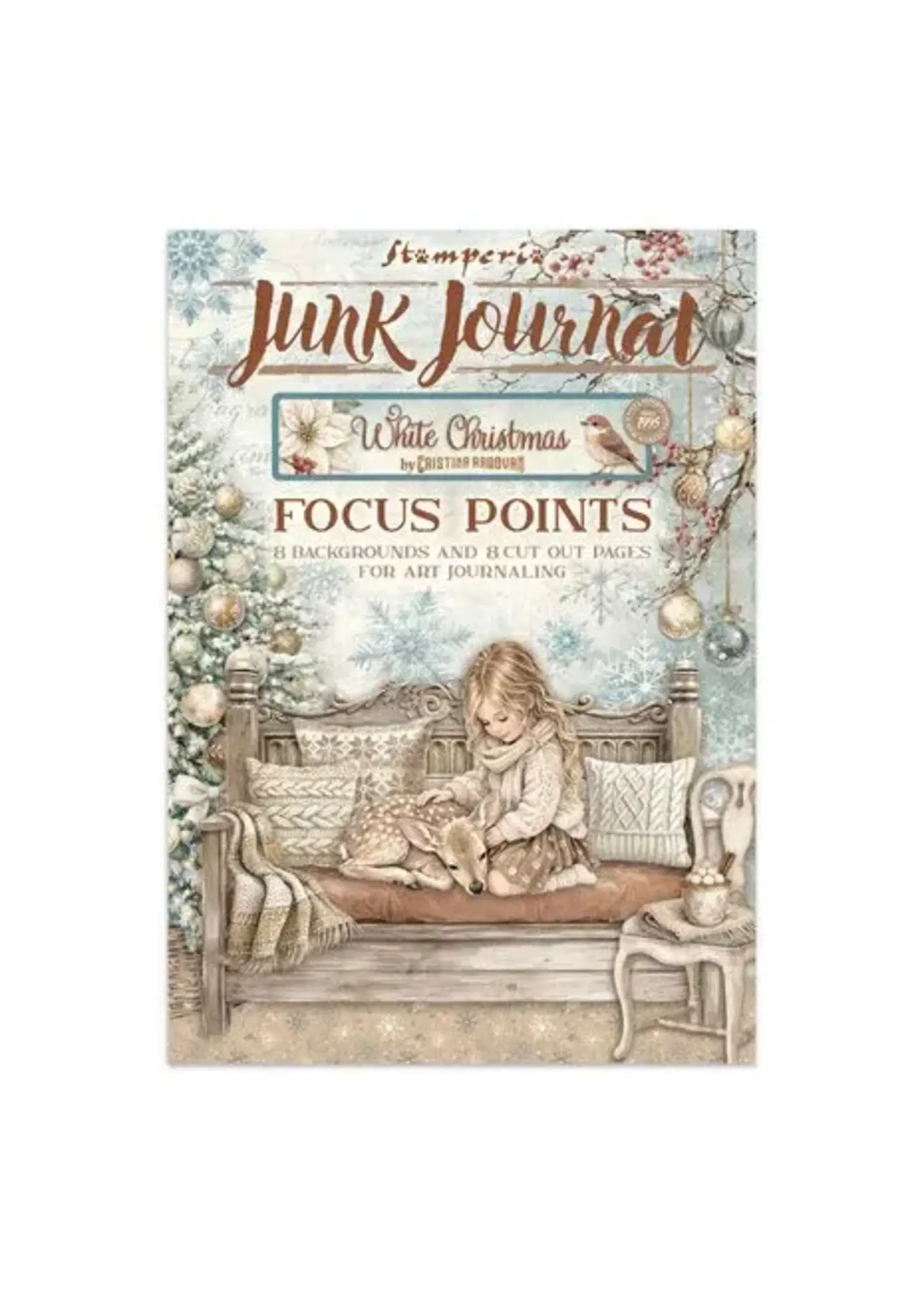 White Christmas Junk Journal A5 Focus Points by Cristina Radovan (SBJKS07)
