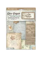 White Christmas A6 Rice Paper Backgrounds Selection (8pcs) by Cristina Radovan (DFSAK6059)