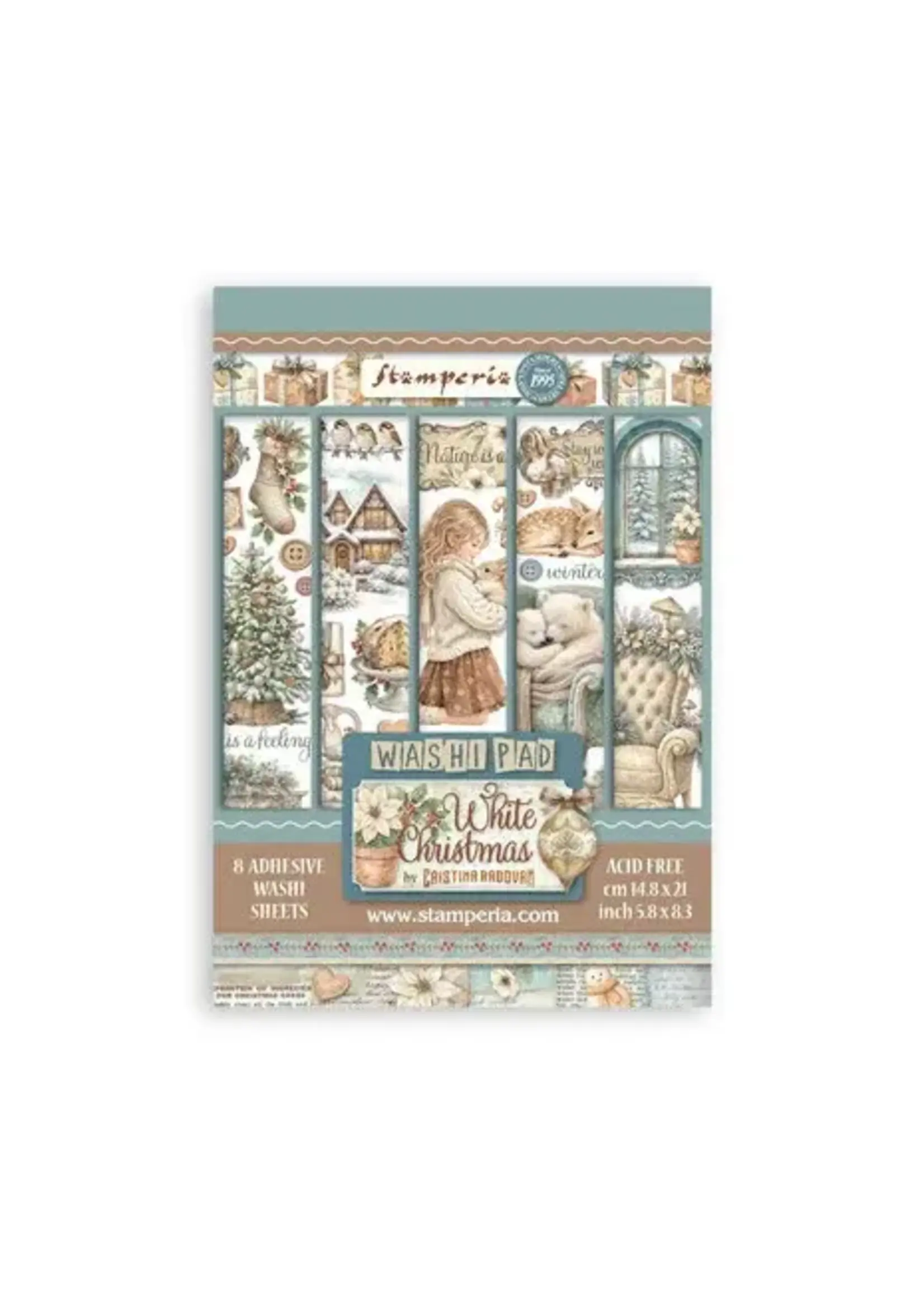 White Christmas A5 Washi Pad (8pcs) by Cristina Radovan (SBW36)