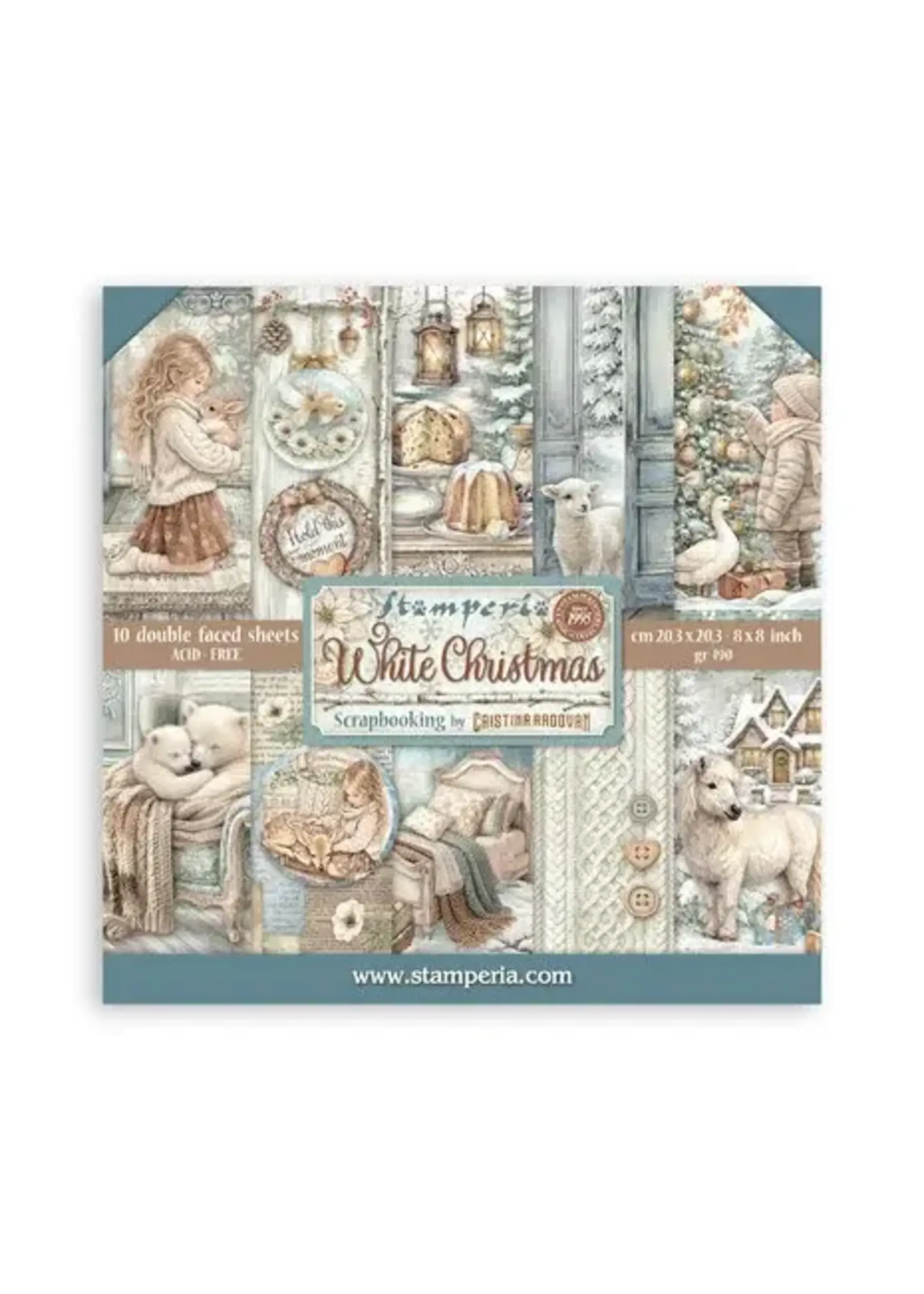 White Christmas 8x8 Inch Paper Pack by Cristina Radovan (SBBS146)