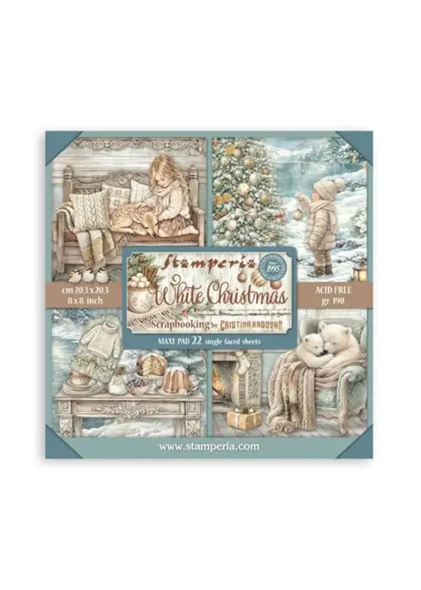 White Christmas 8x8 Inch Paper Pack (Single Face) by Cristina Radovan (SBBSXB27)