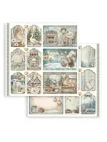 White Christmas 12x12 Inch Paper Sheet Mixed Cards and Tags (1pcs) by Cristina Radovan (SBB1159)