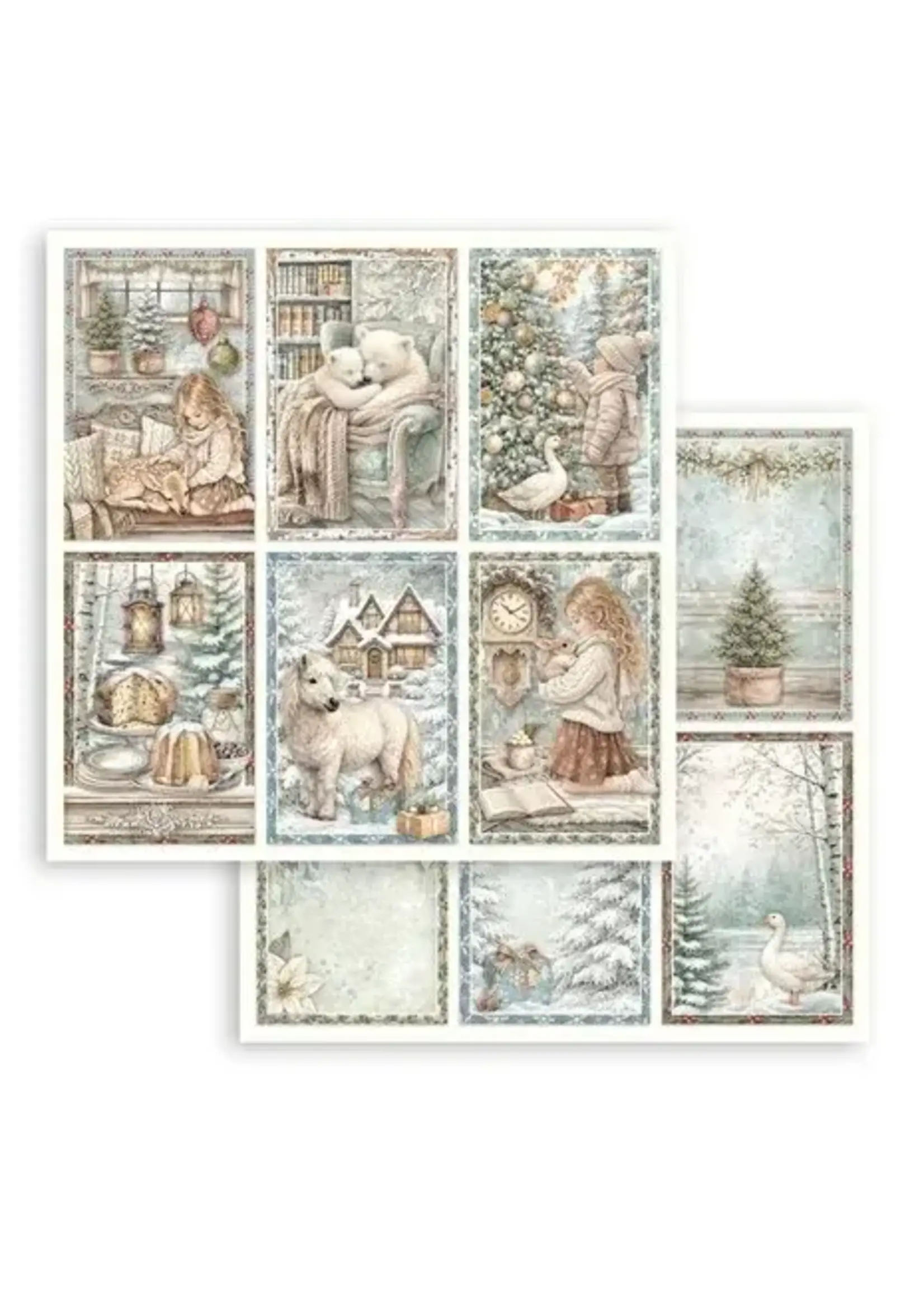 White Christmas 12x12 Inch Paper Sheet 6 cards (1pcs) by Cristina Radovan (SBB1158)