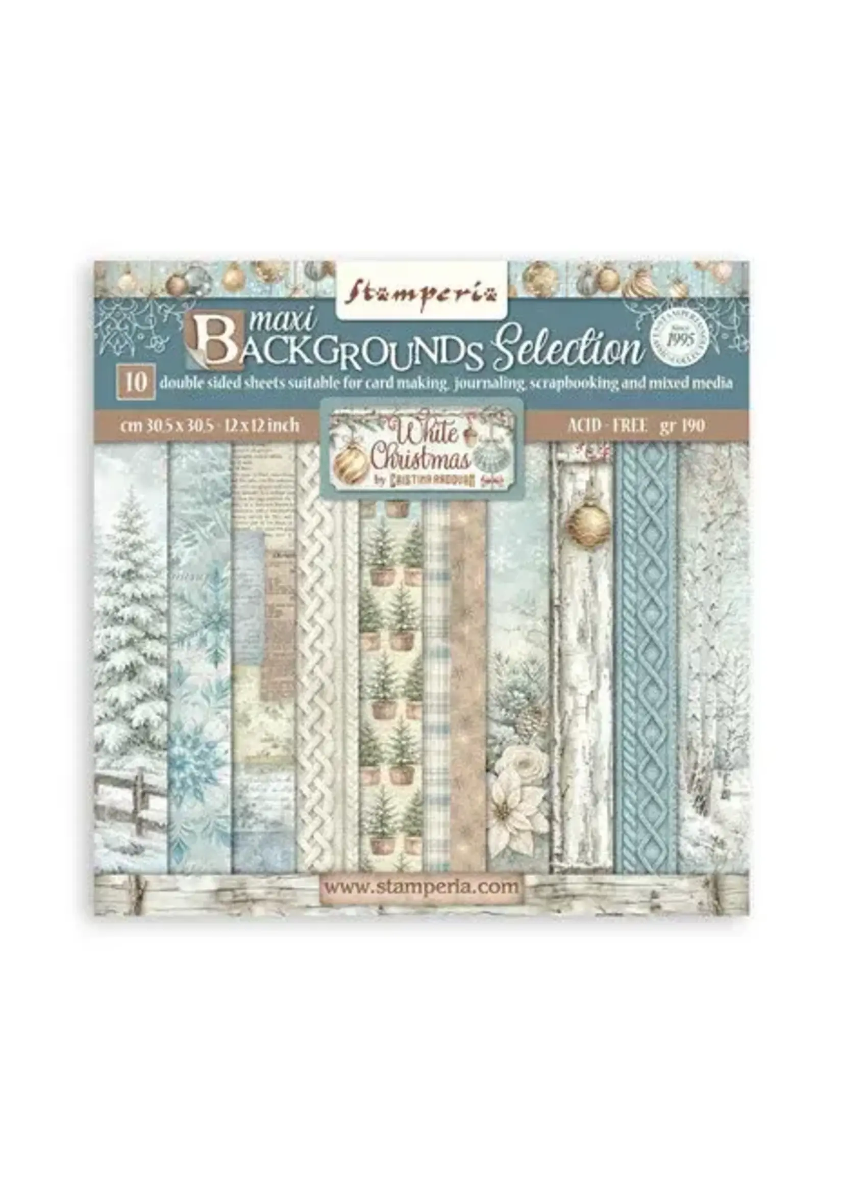 White Christmas 12x12 Inch Paper Pack Maxi Background Selection by Cristina Radovan (SBBL191)