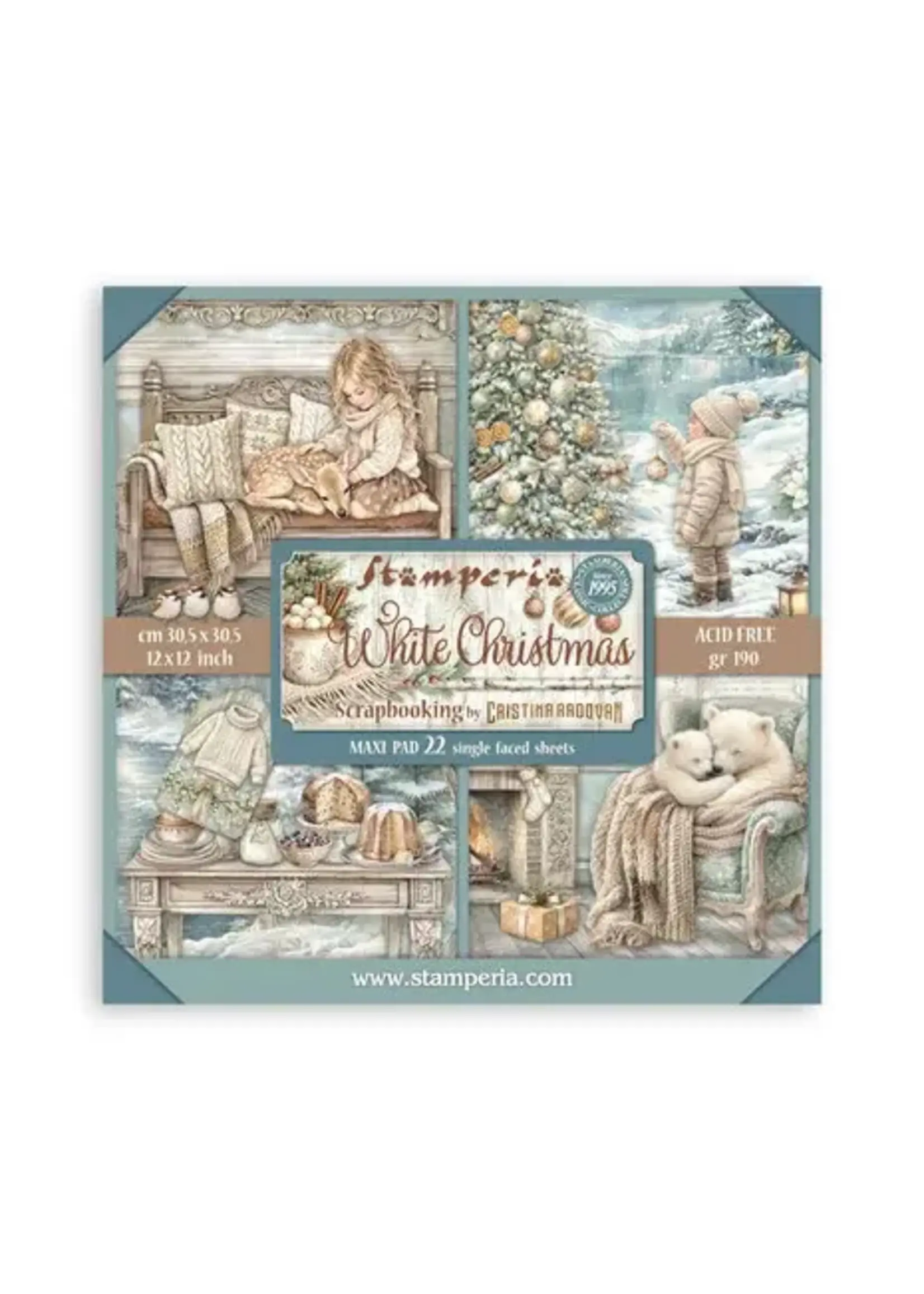 White Christmas 12x12 Inch Paper Pack (Single Face) by Cristina Radovan (SBBXLB39)