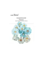 Handmade Printed Paper Flowers Mira Blue Symphony (6x10pcs) (CR110158)